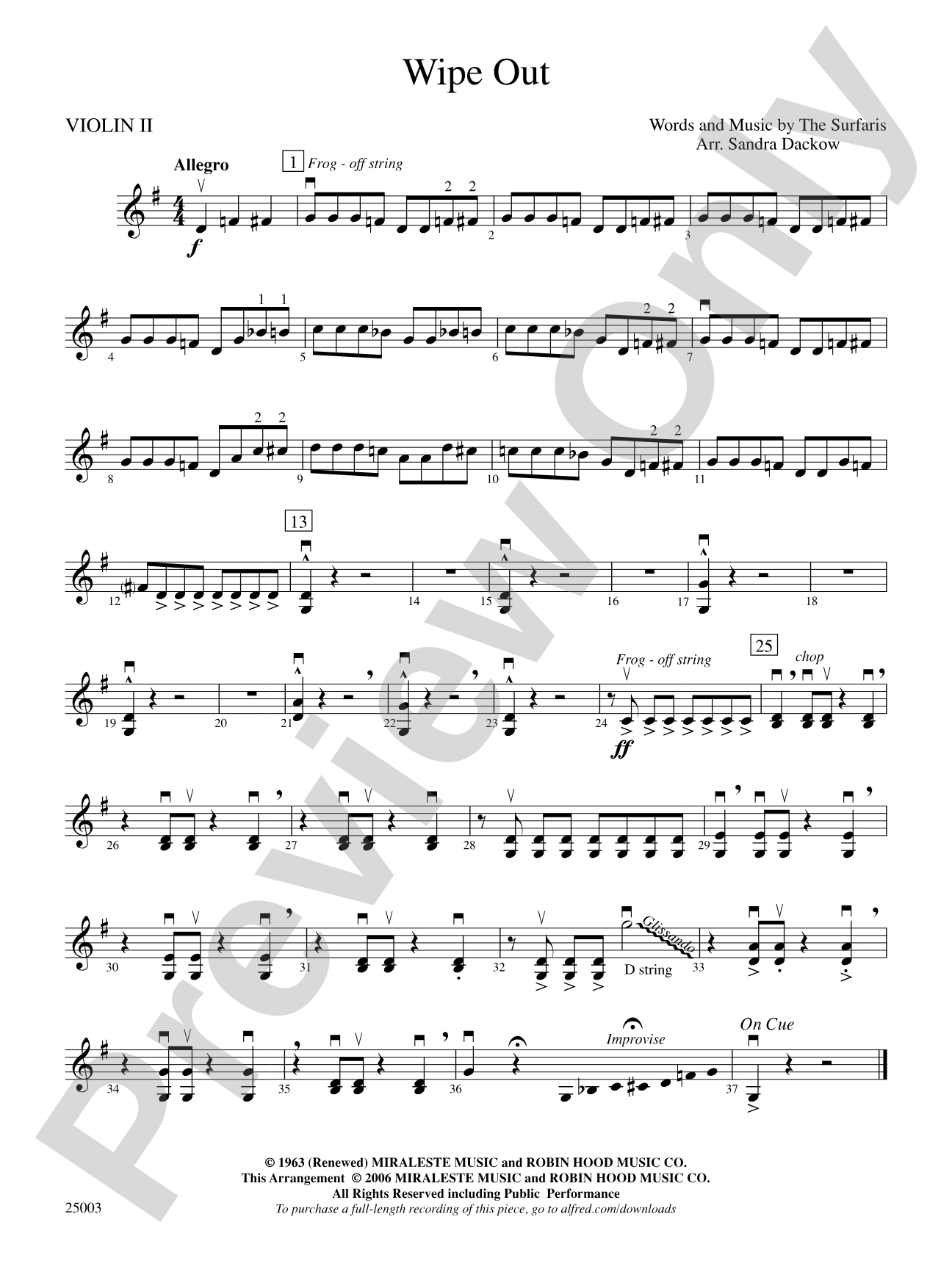 Wipe Out: 2nd Violin