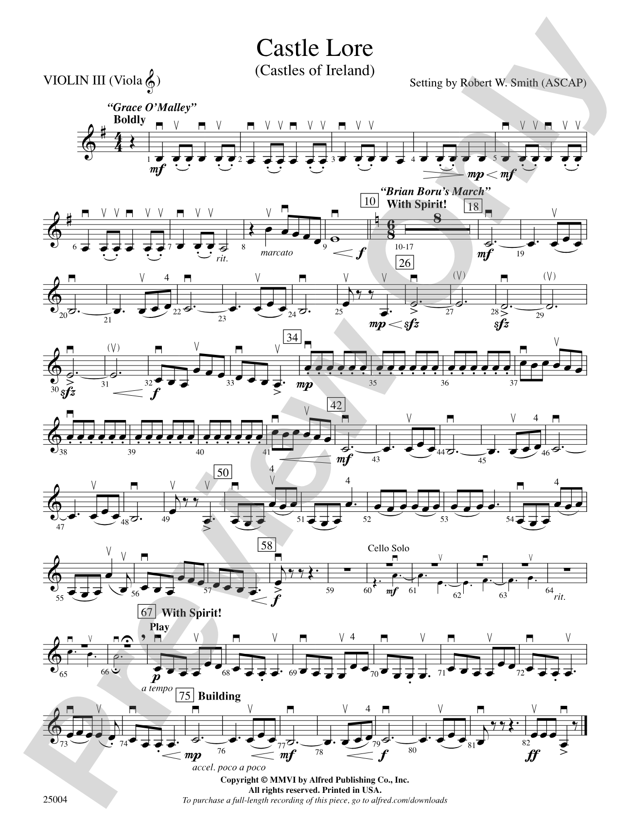 Castle Lore: 3rd Violin (Viola [TC])