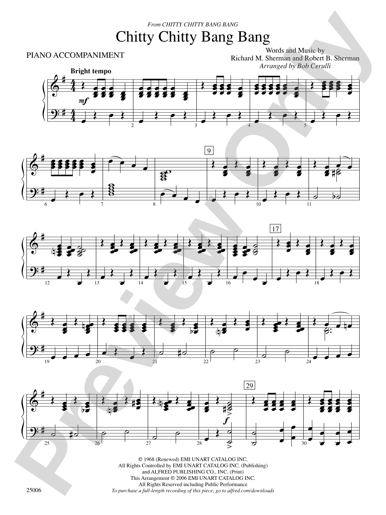 Chitty Chitty Bang Bang: Piano Accompaniment