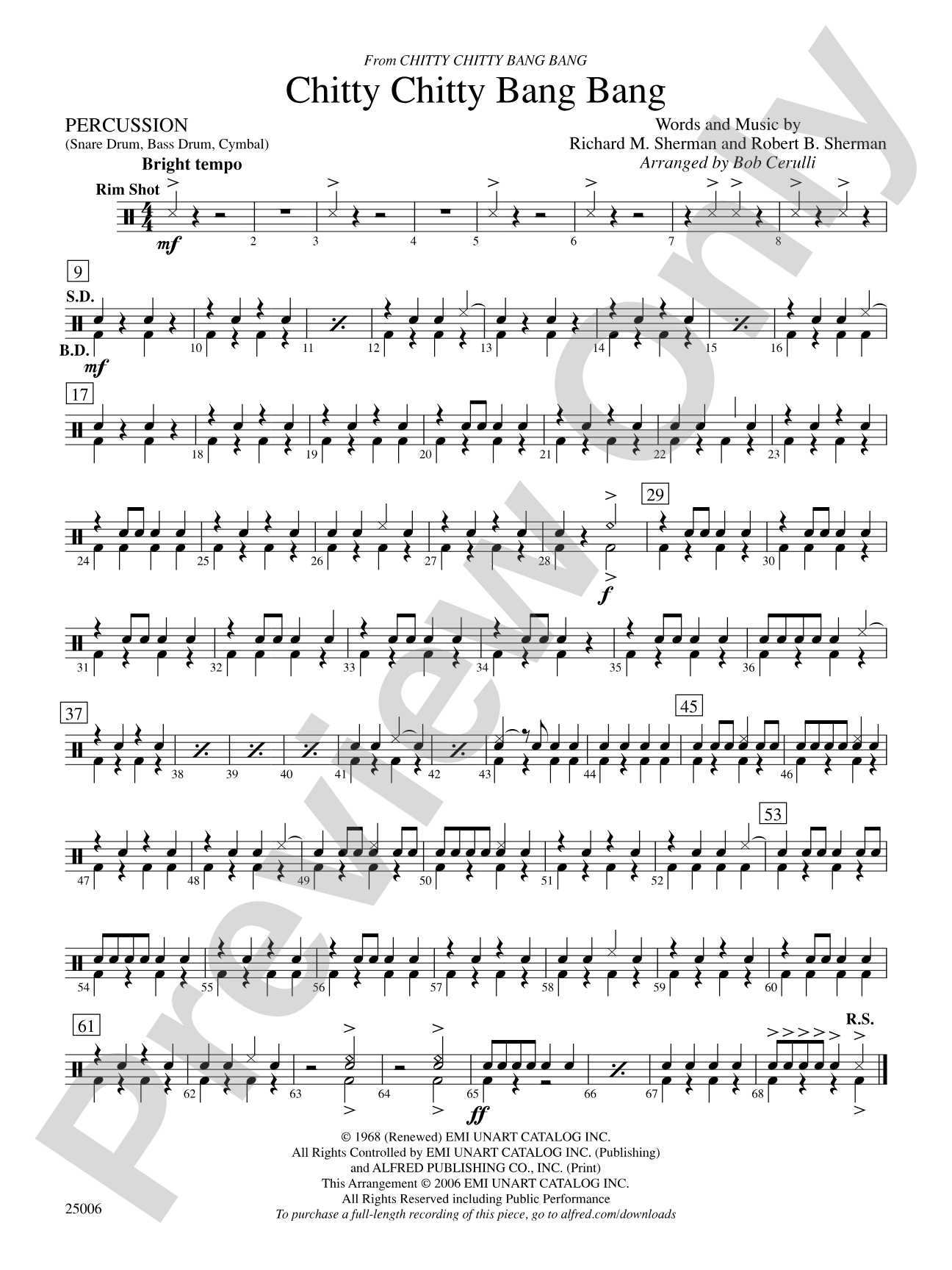 Chitty Chitty Bang Bang: 1st Percussion