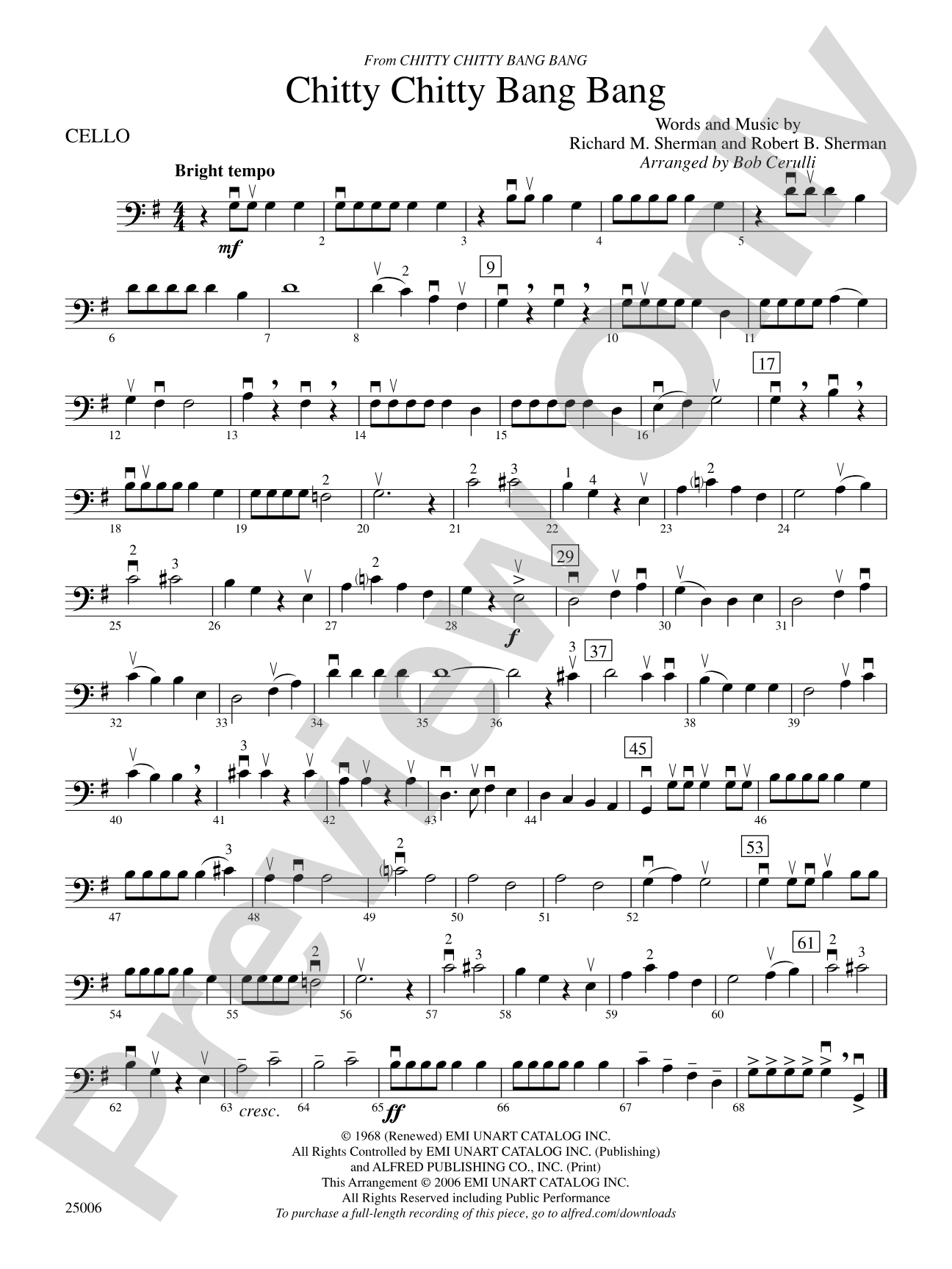 Chitty Chitty Bang Bang: Cello