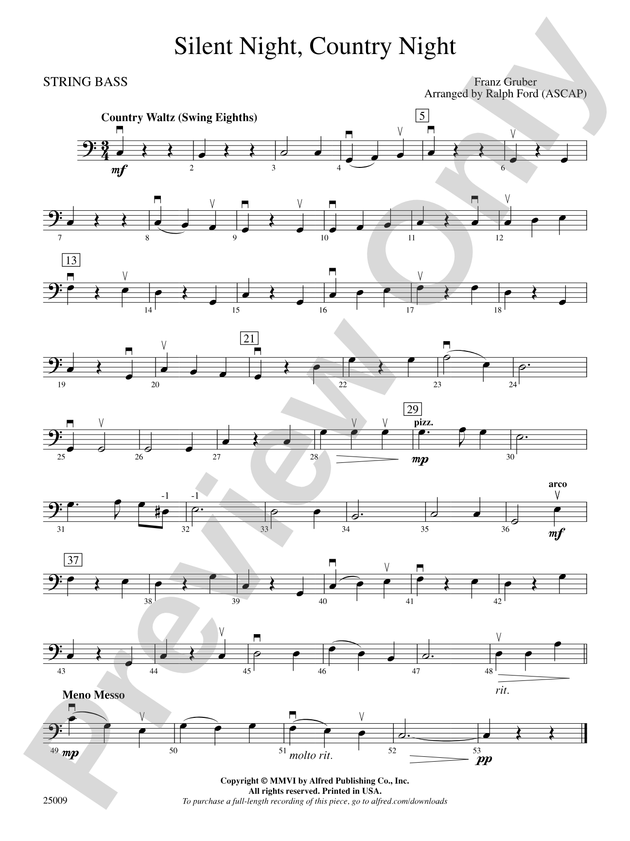 Silent Night, Country Night: String Bass