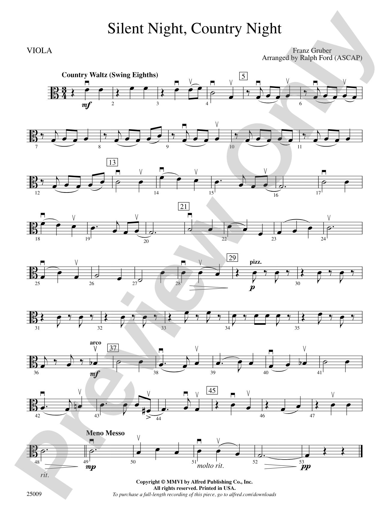 Silent Night, Country Night: Viola