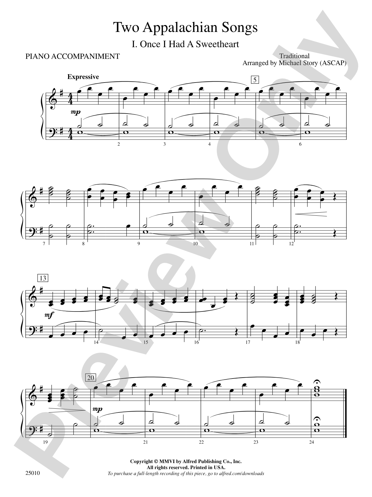 Two Appalachian Songs: Piano Accompaniment