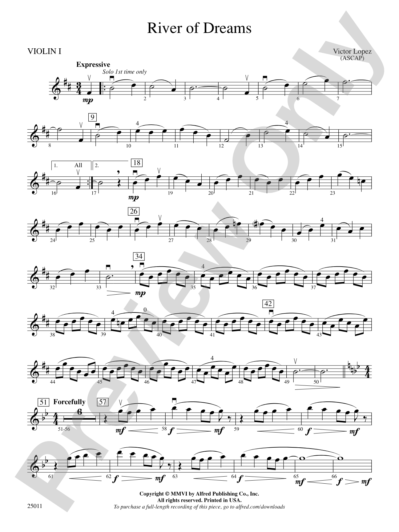 River of Dreams: 1st Violin