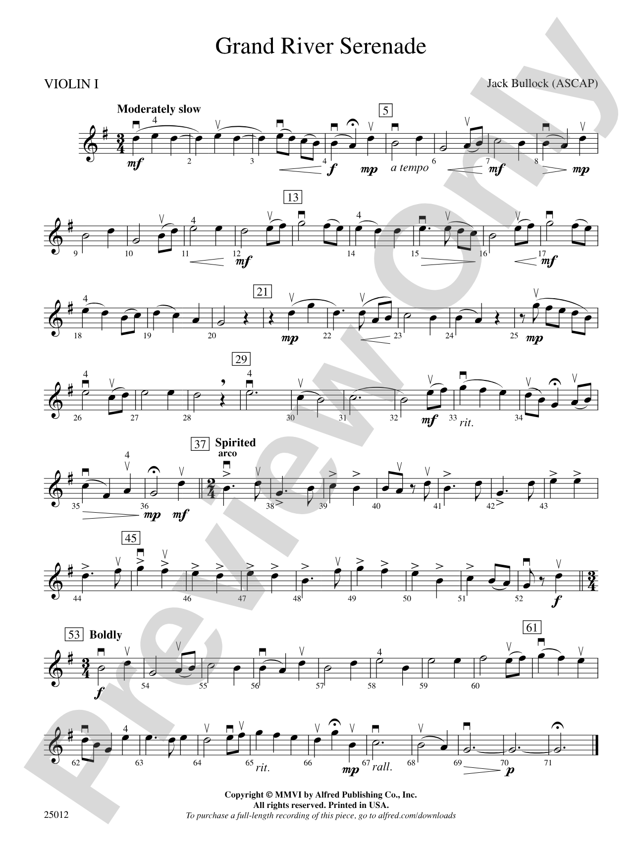Grand River Serenade: 1st Violin