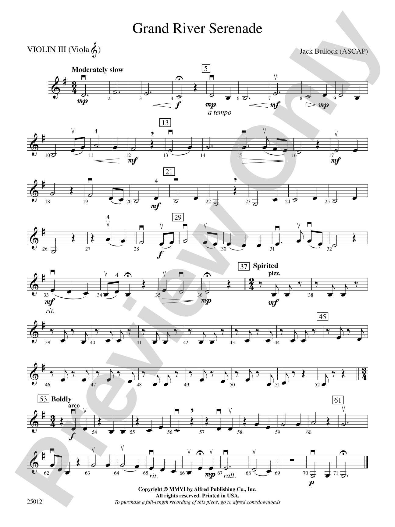 Grand River Serenade: 3rd Violin (Viola [TC])