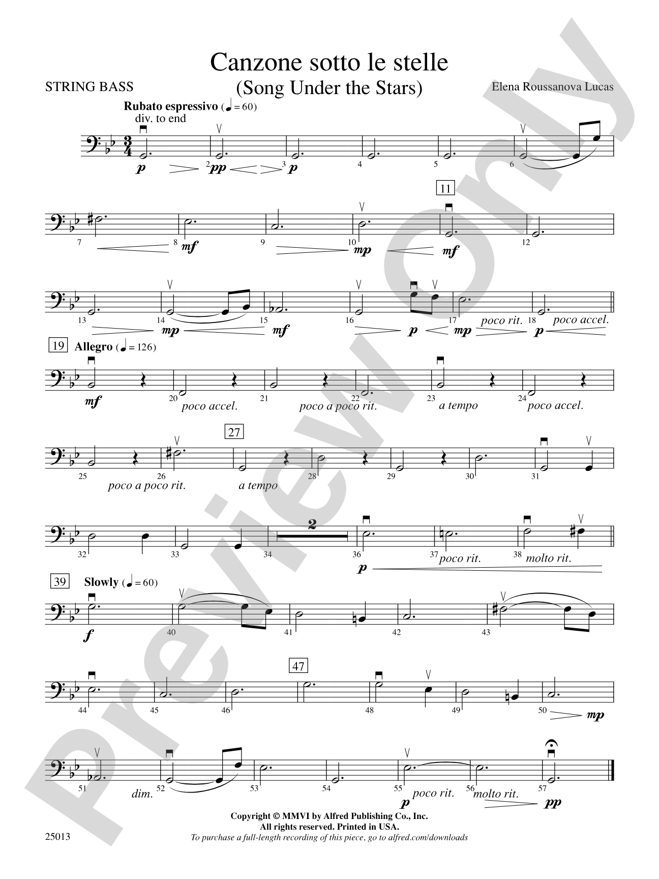 Canzone sotto le stelle: String Bass
