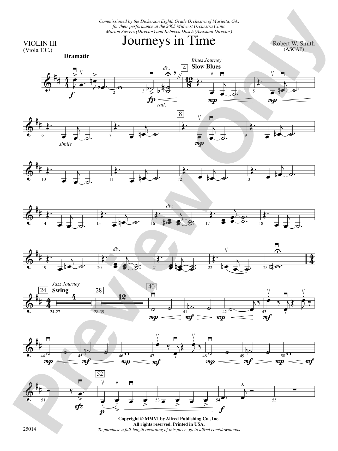 Journeys in Time: 3rd Violin (Viola [TC])