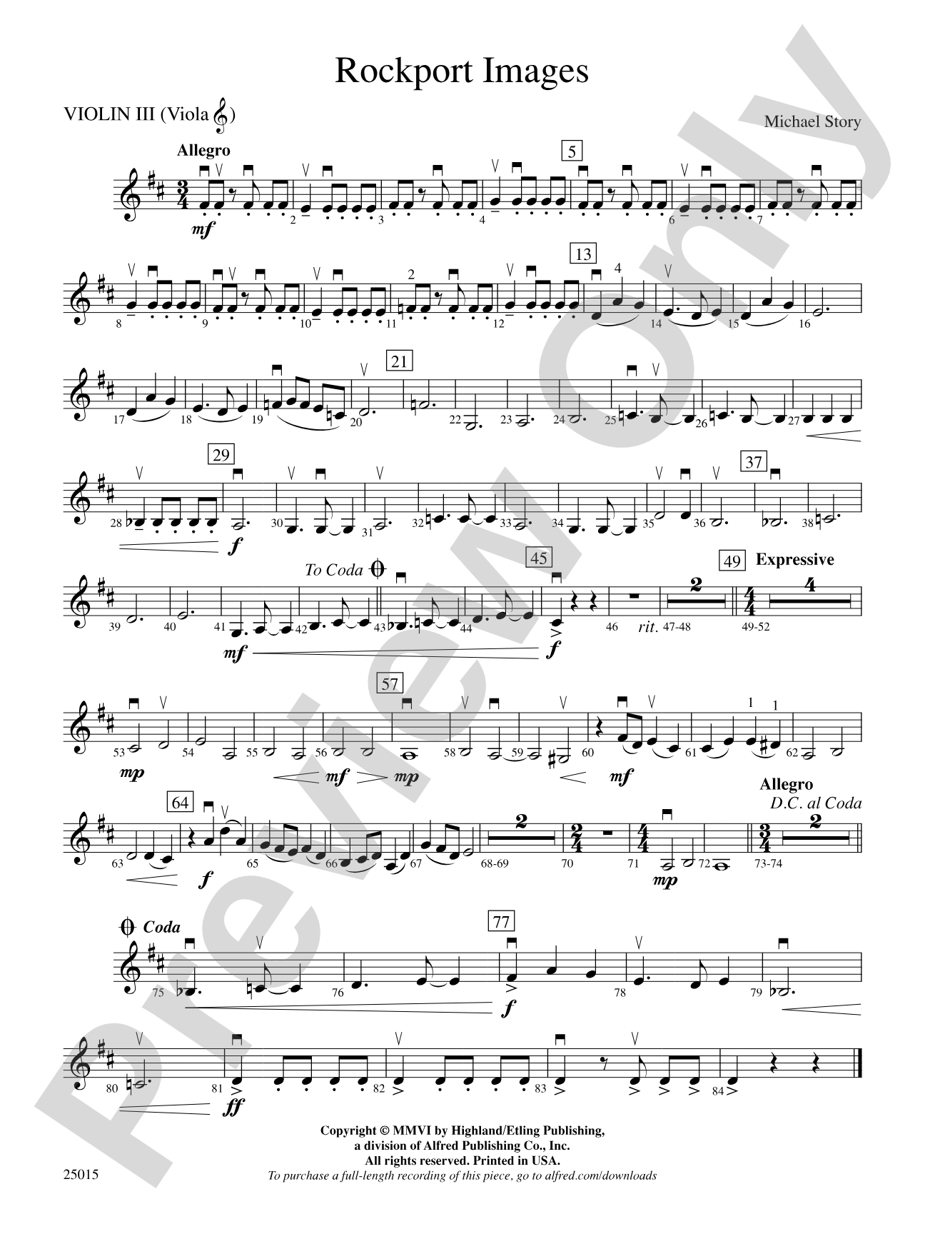 Rockport Images: 3rd Violin (Viola [TC])
