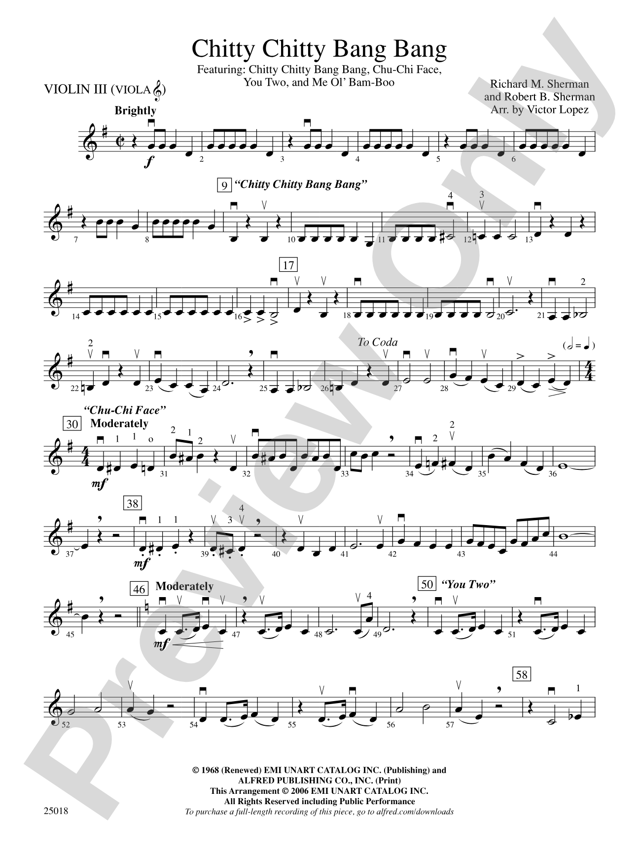 Chitty Chitty Bang Bang: 3rd Violin (Viola [TC])