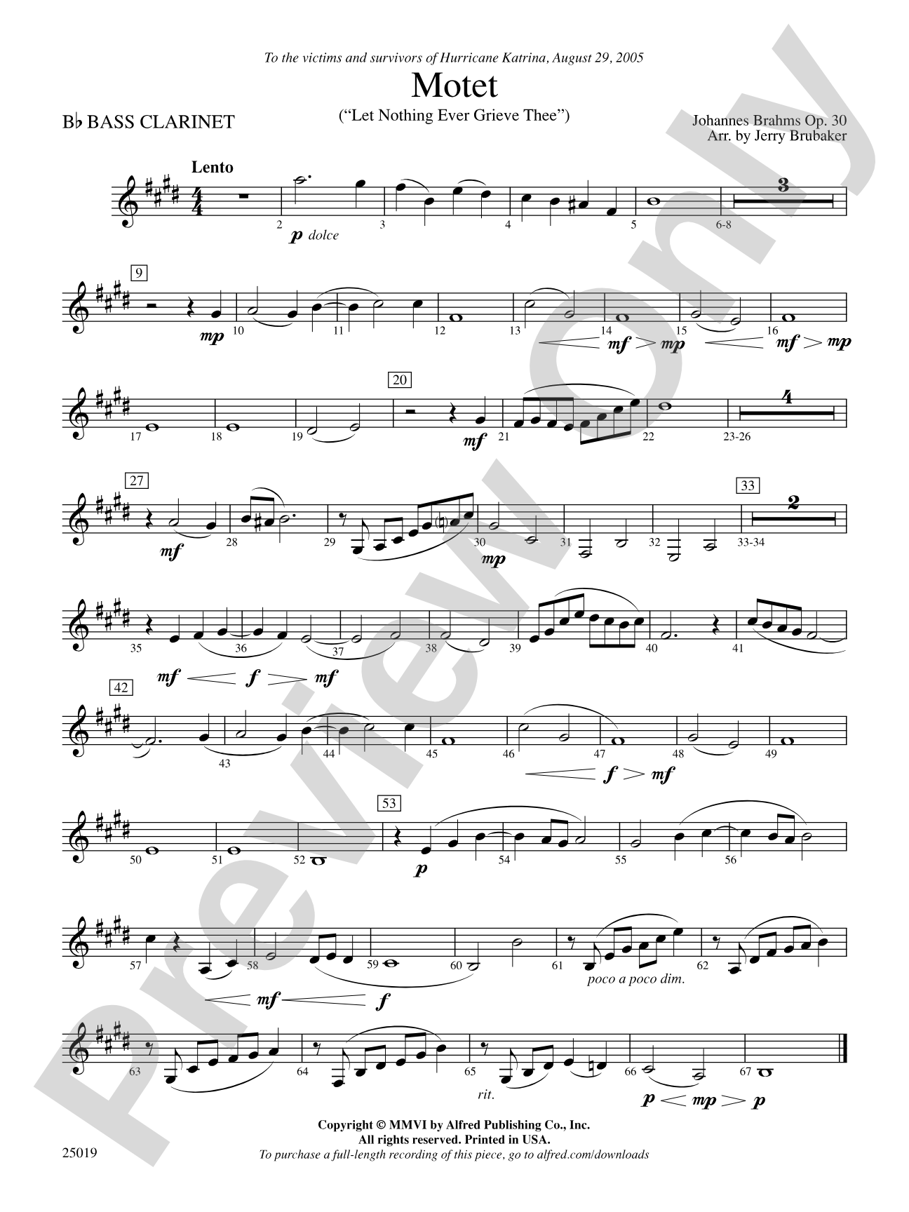 Motet: B-flat Bass Clarinet