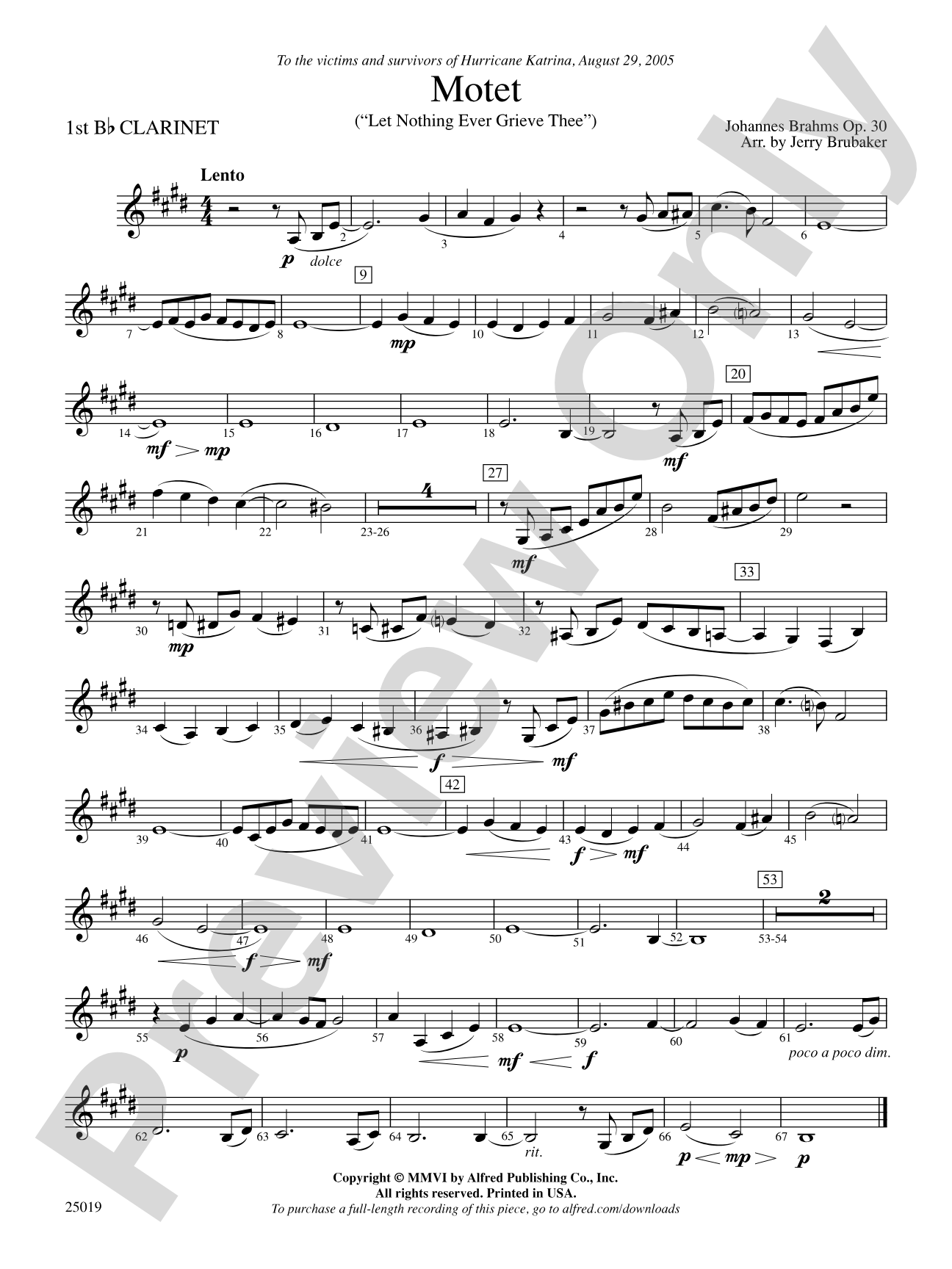 Motet: 1st B-flat Clarinet