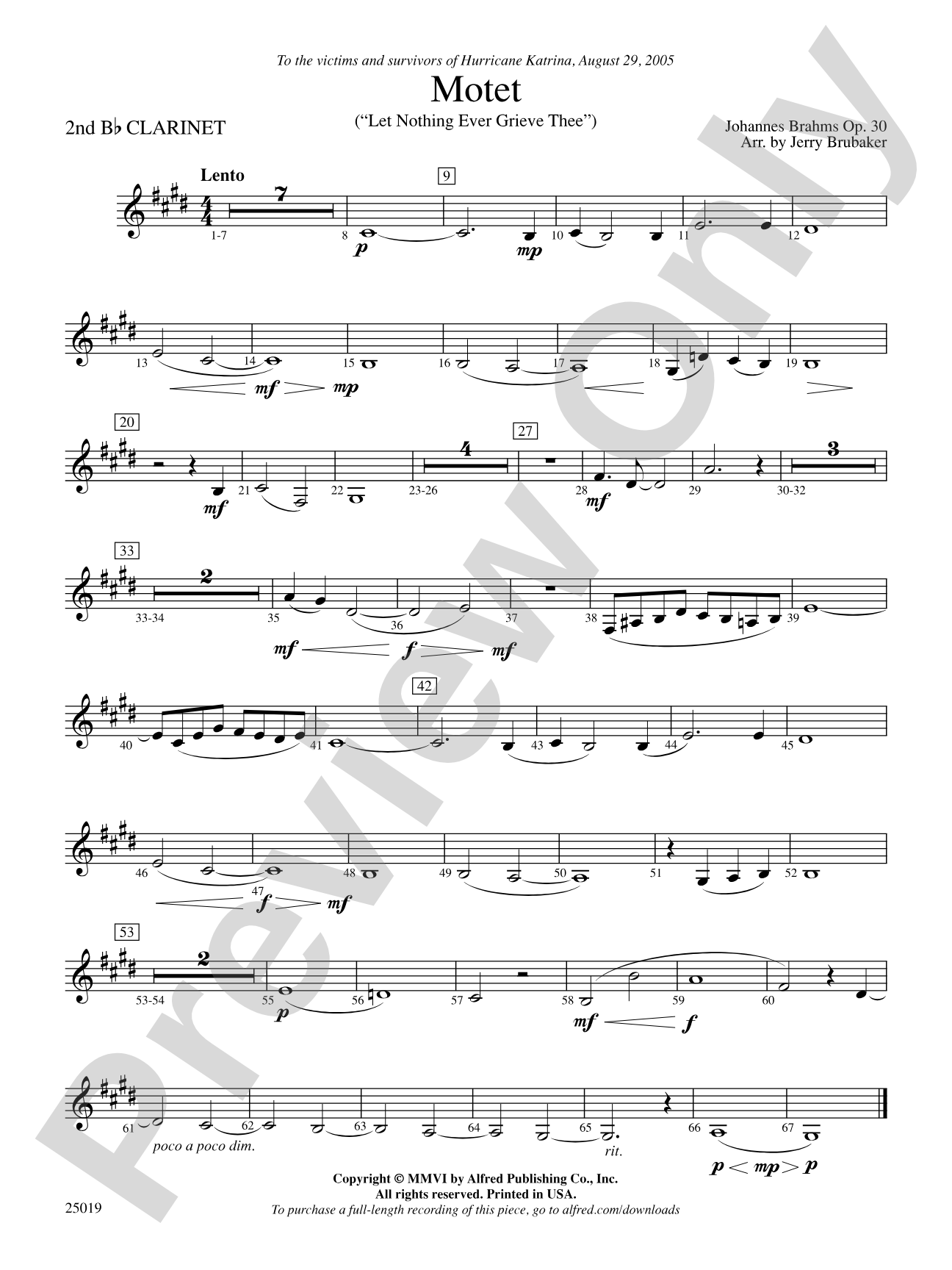 Motet: 2nd B-flat Clarinet