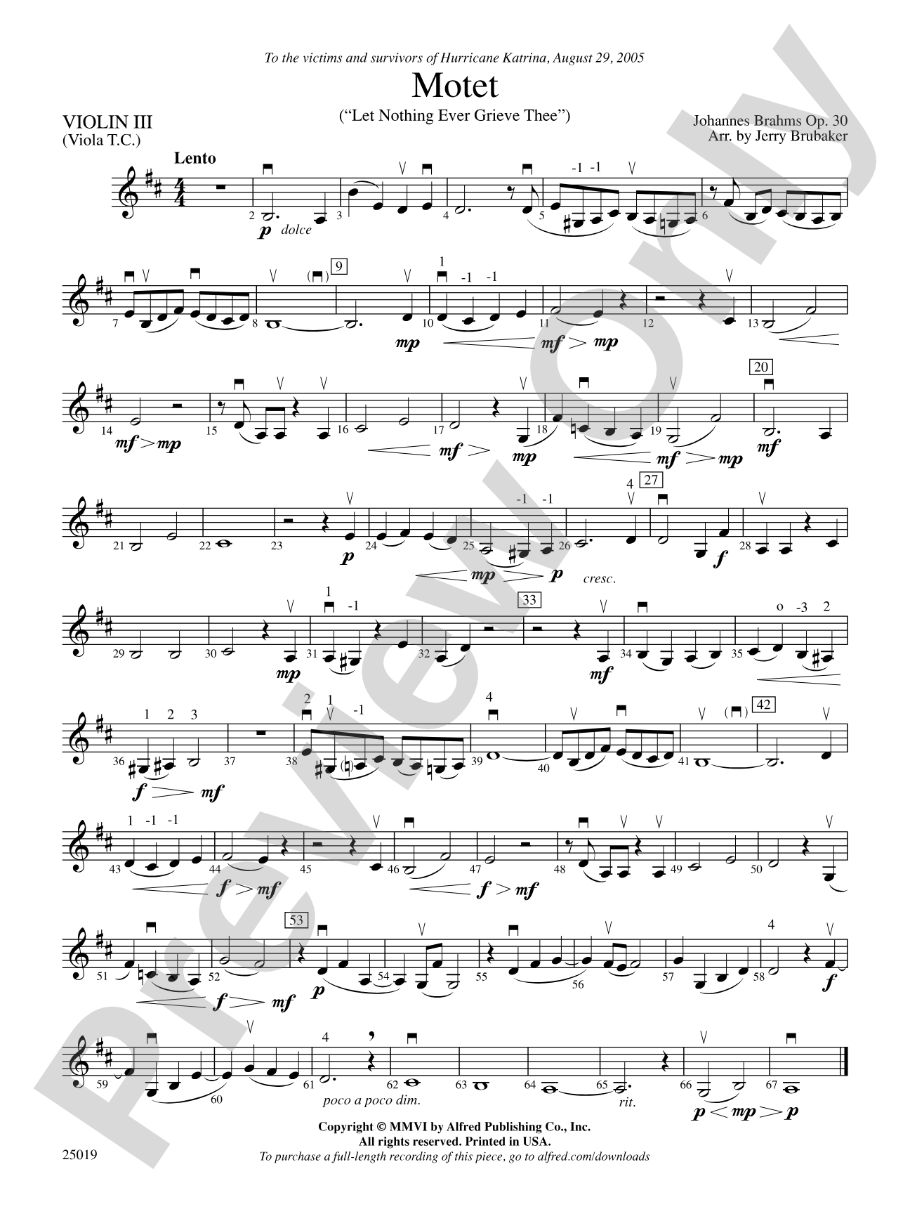 Motet: 3rd Violin (Viola [TC])