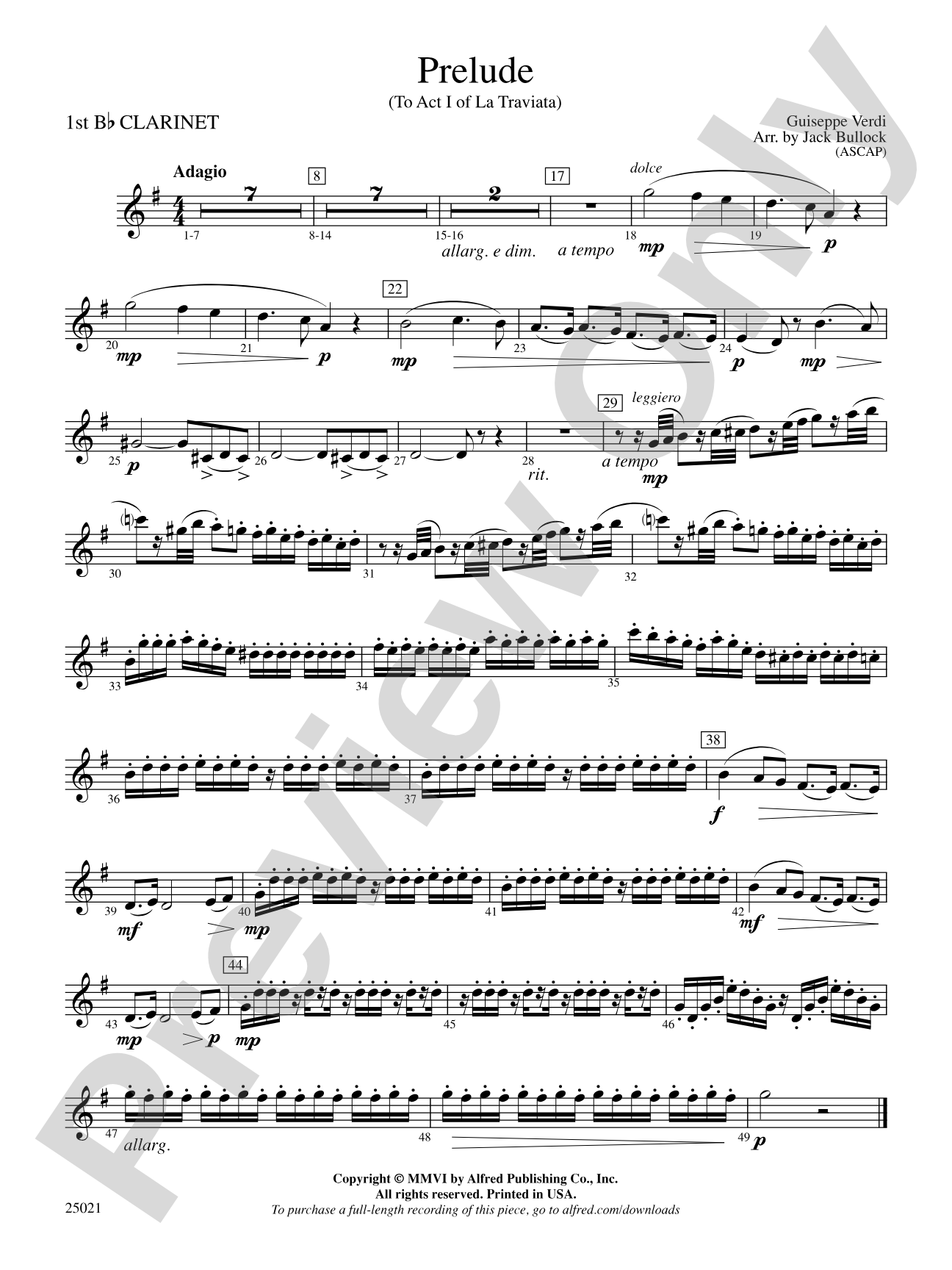 Prelude: 1st B-flat Clarinet