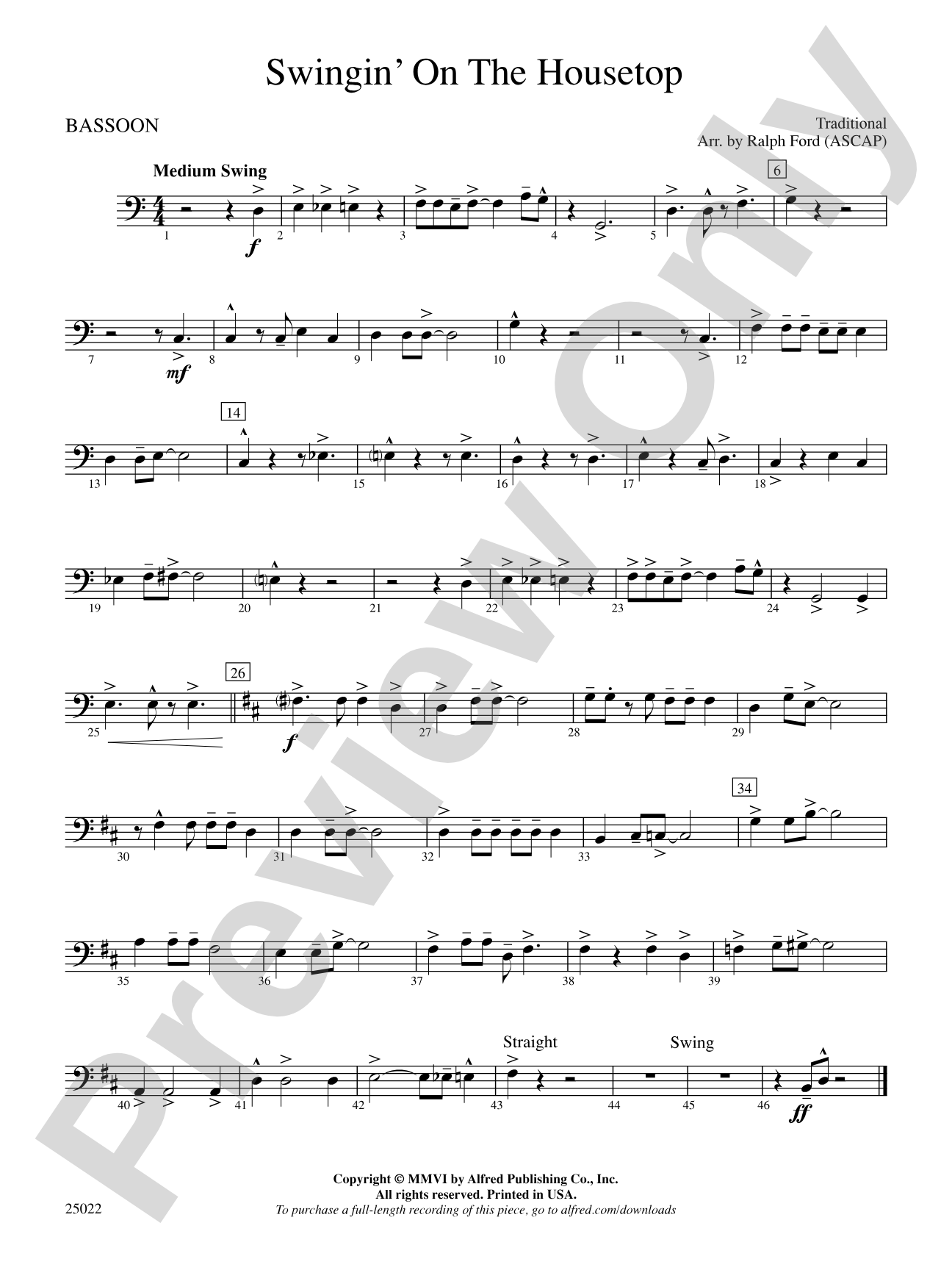 Swingin' on the Housetop: Bassoon