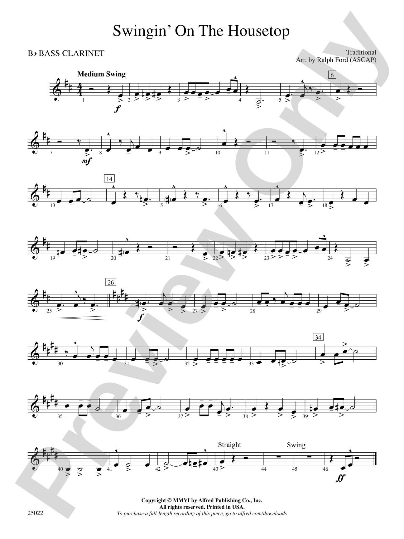 Swingin' on the Housetop: B-flat Bass Clarinet