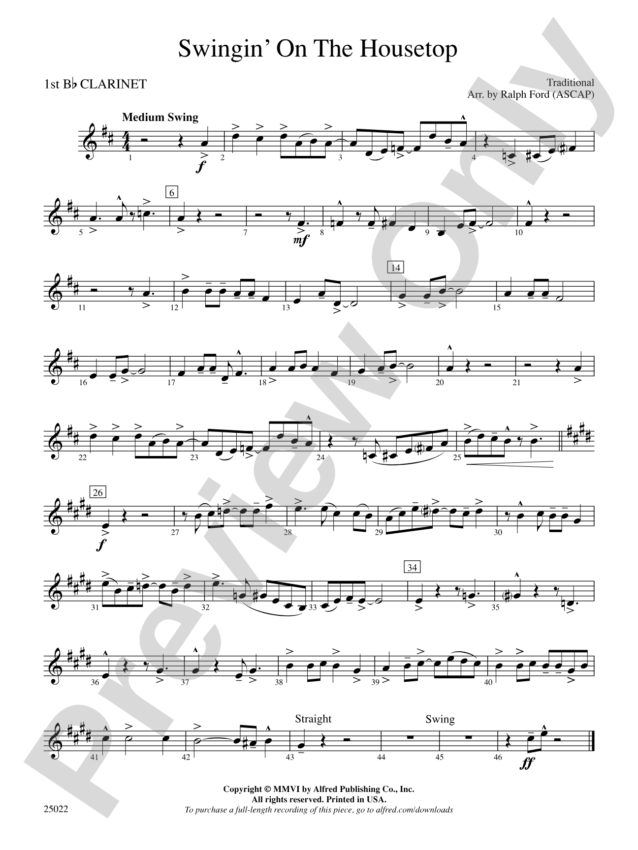 Swingin' on the Housetop: 1st B-flat Clarinet