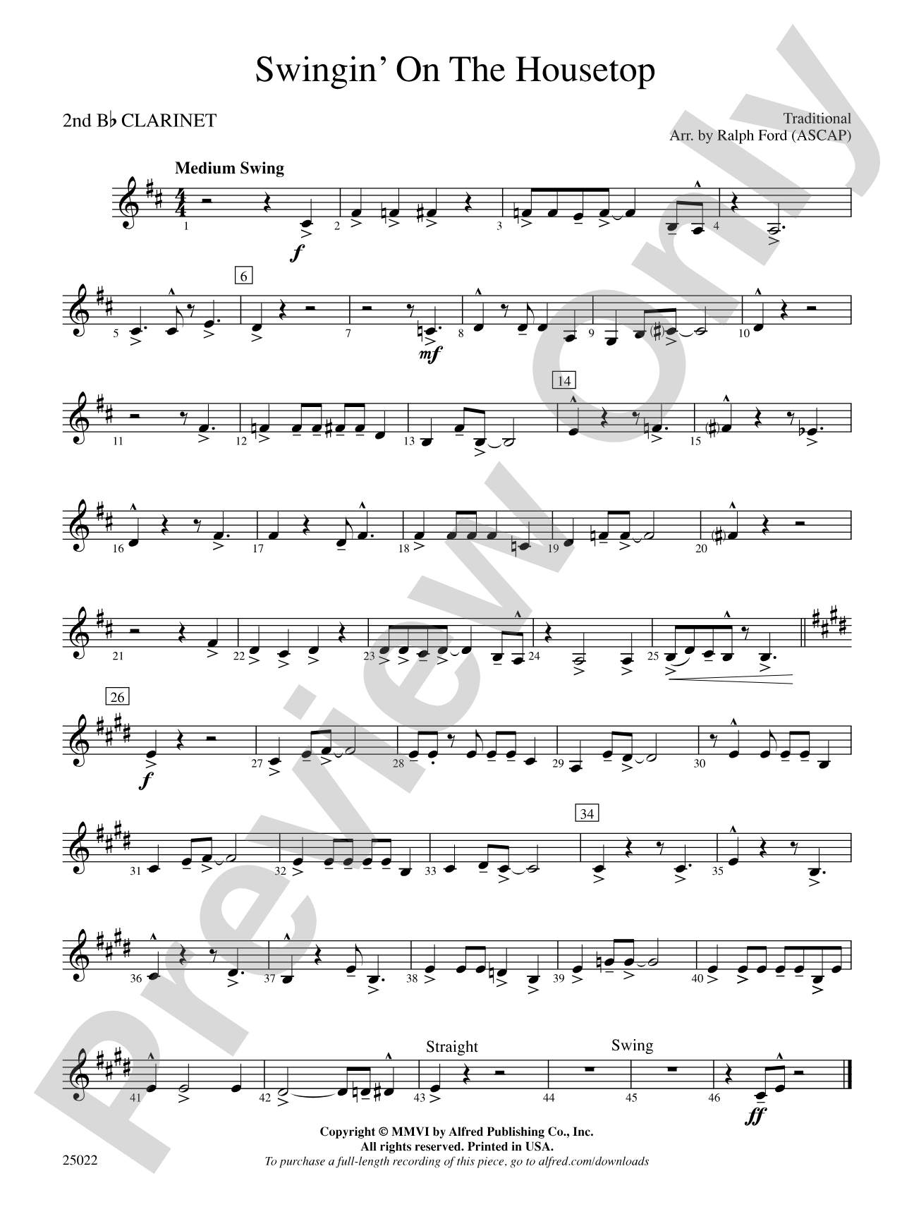 Swingin' on the Housetop: 2nd B-flat Clarinet