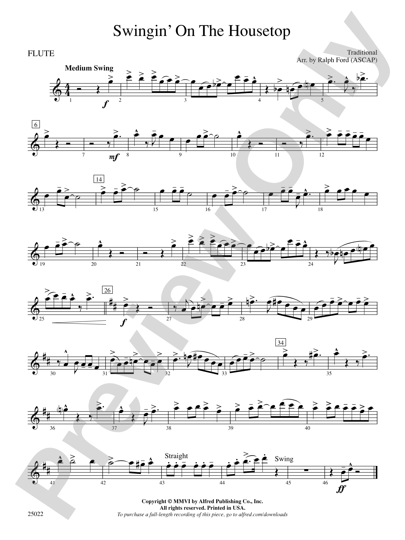 Swingin' on the Housetop: Flute