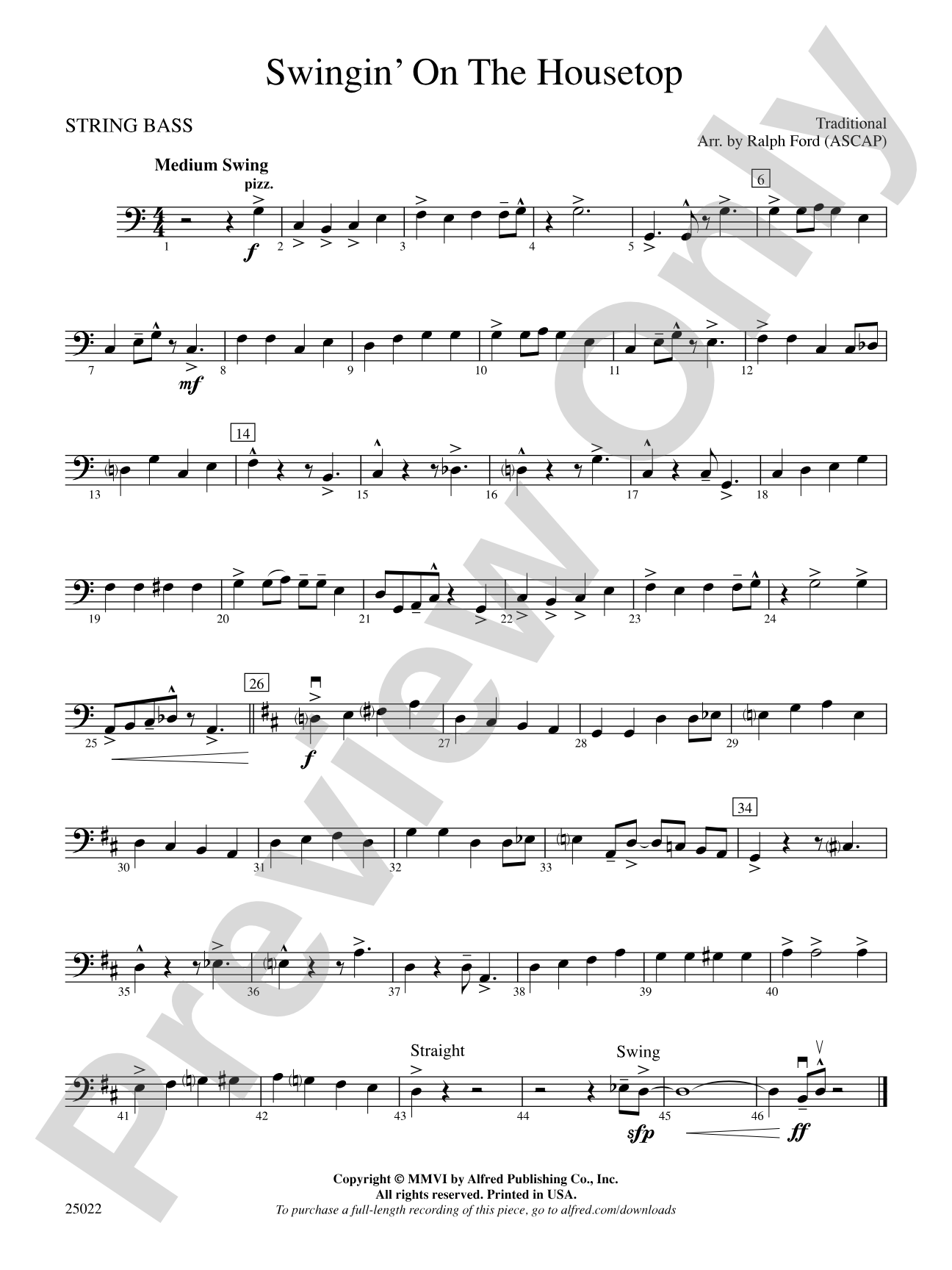 Swingin' on the Housetop: String Bass