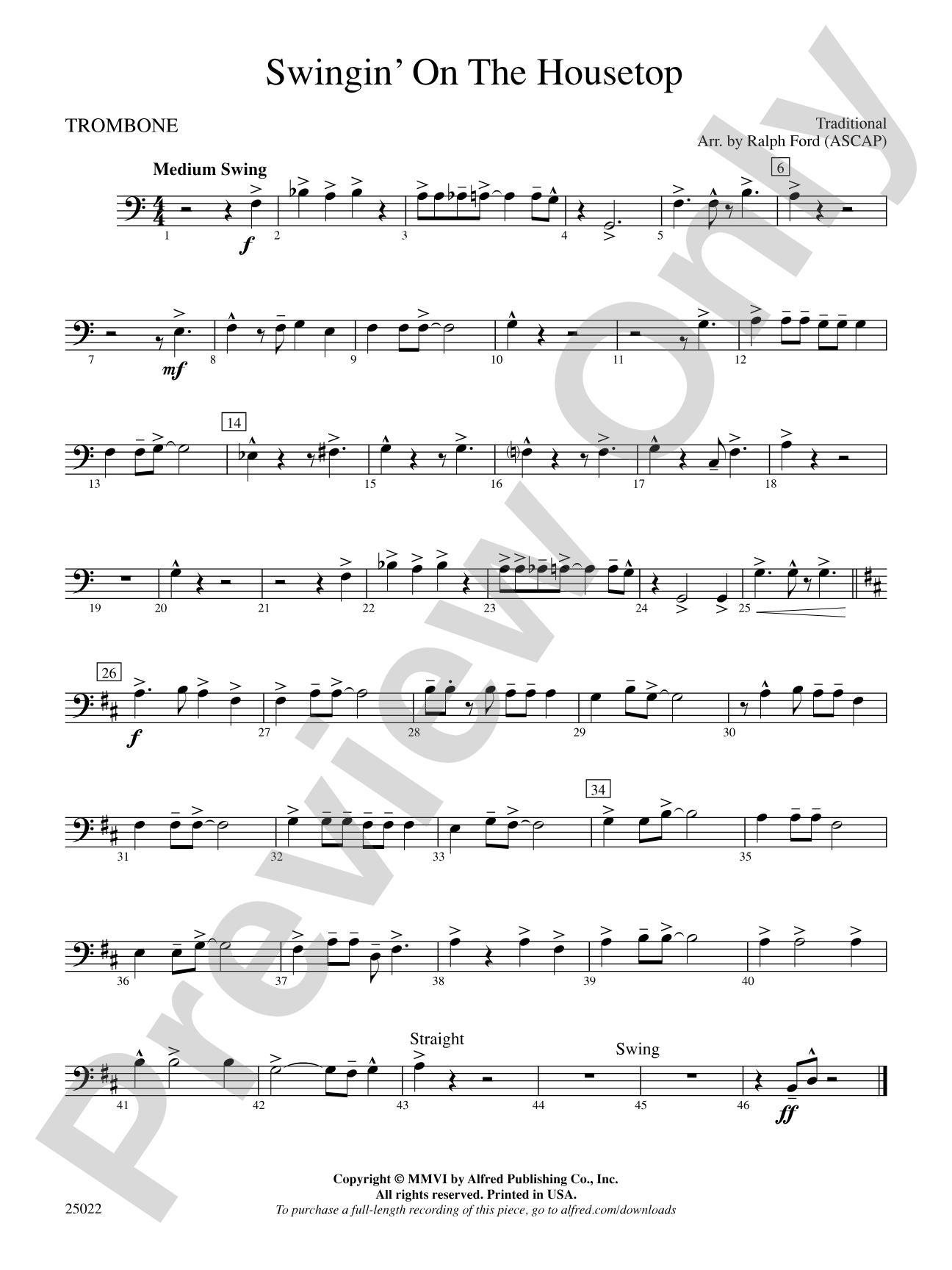 Swingin' on the Housetop: 1st Trombone