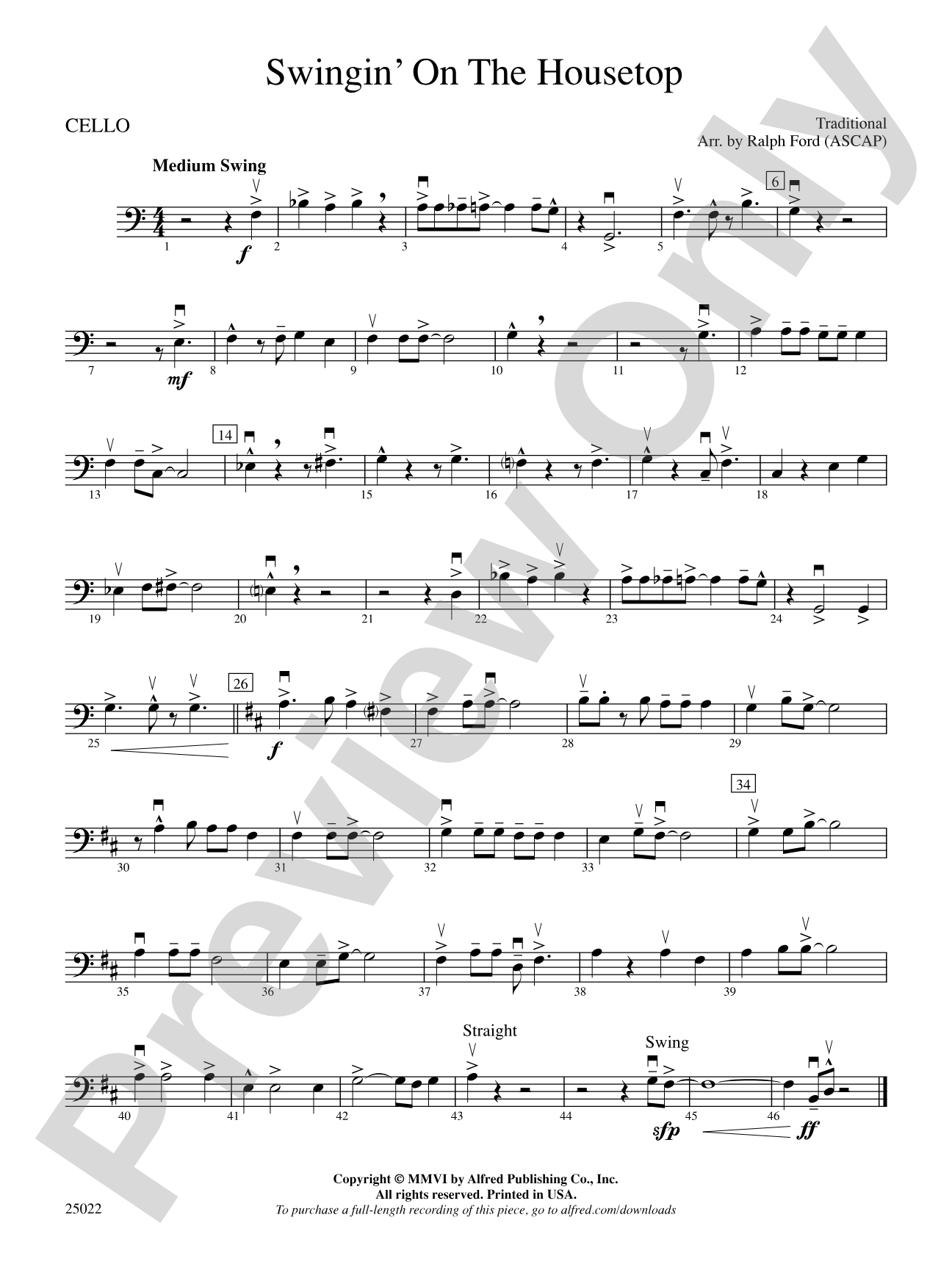 Swingin' on the Housetop: Cello
