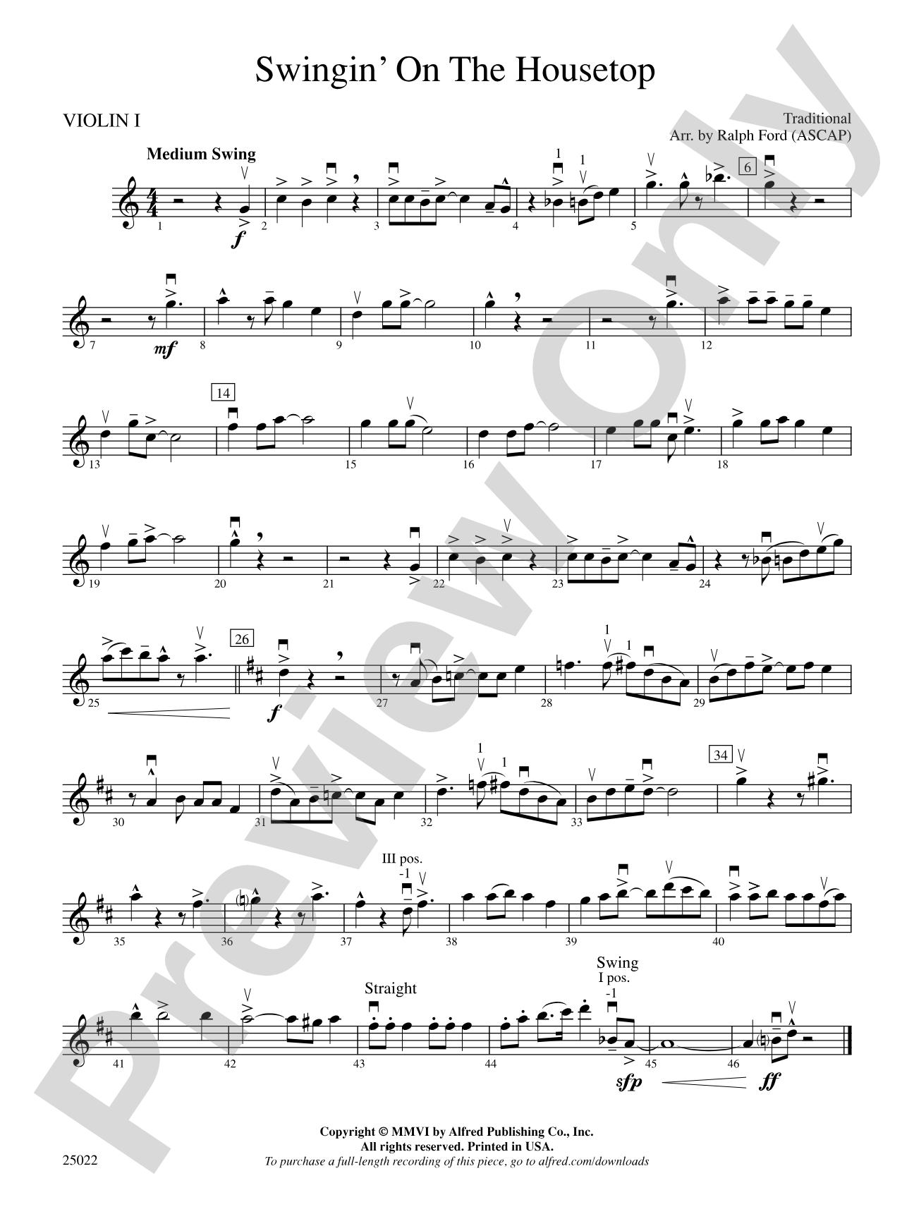 Swingin' on the Housetop: 1st Violin