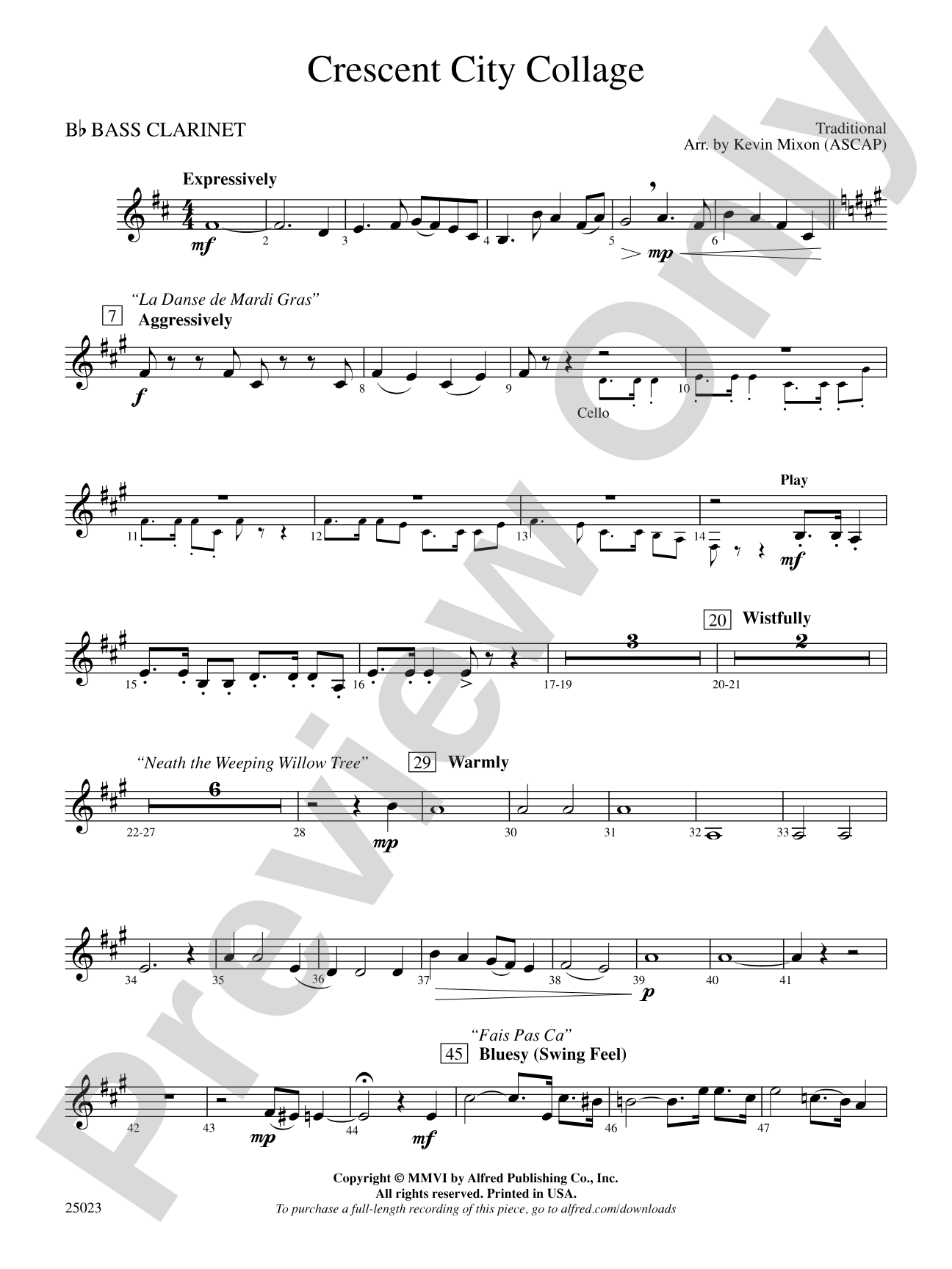Crescent City Collage: B-flat Bass Clarinet
