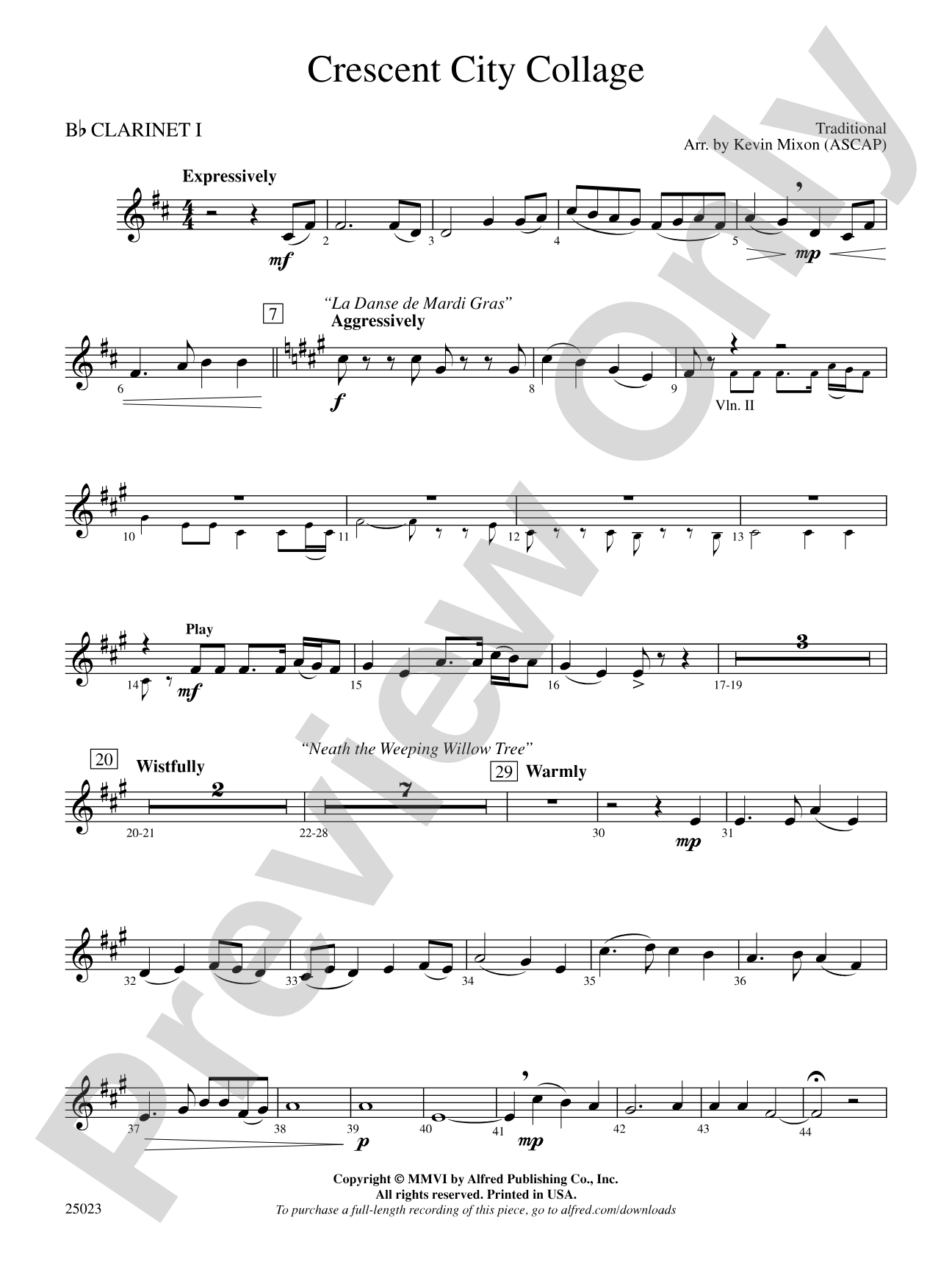 Crescent City Collage: 1st B-flat Clarinet