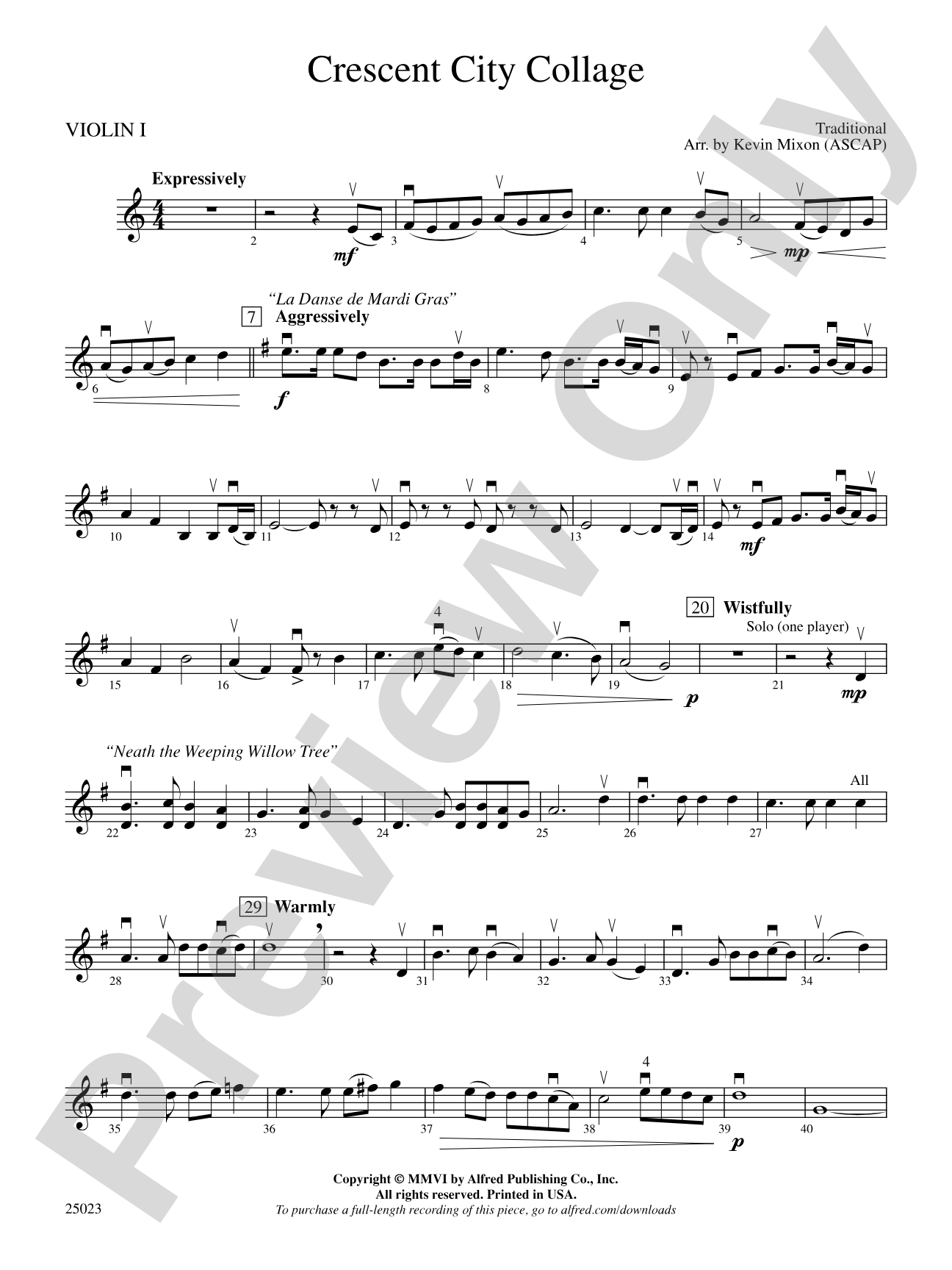 Crescent City Collage: 1st Violin