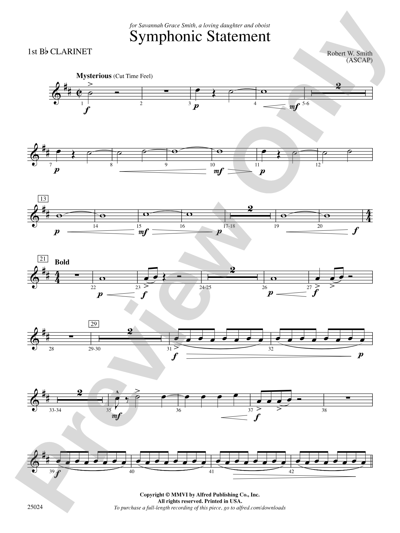 Symphonic Statement: 1st B-flat Clarinet