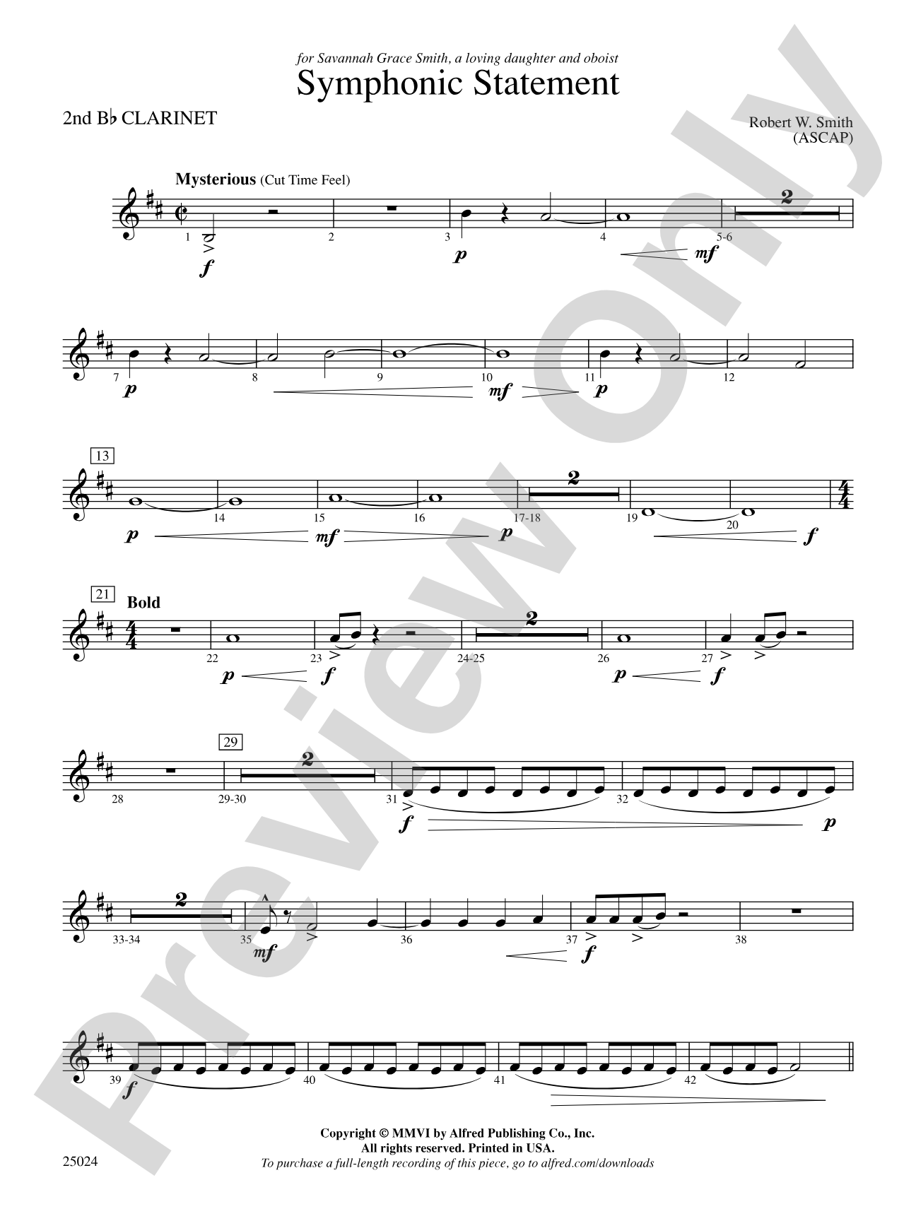 Symphonic Statement: 2nd B-flat Clarinet