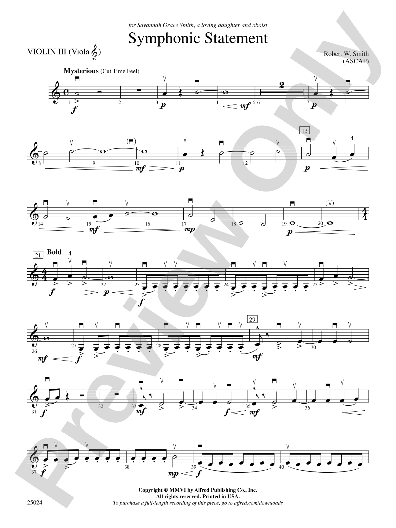 Symphonic Statement: 3rd Violin (Viola [TC])