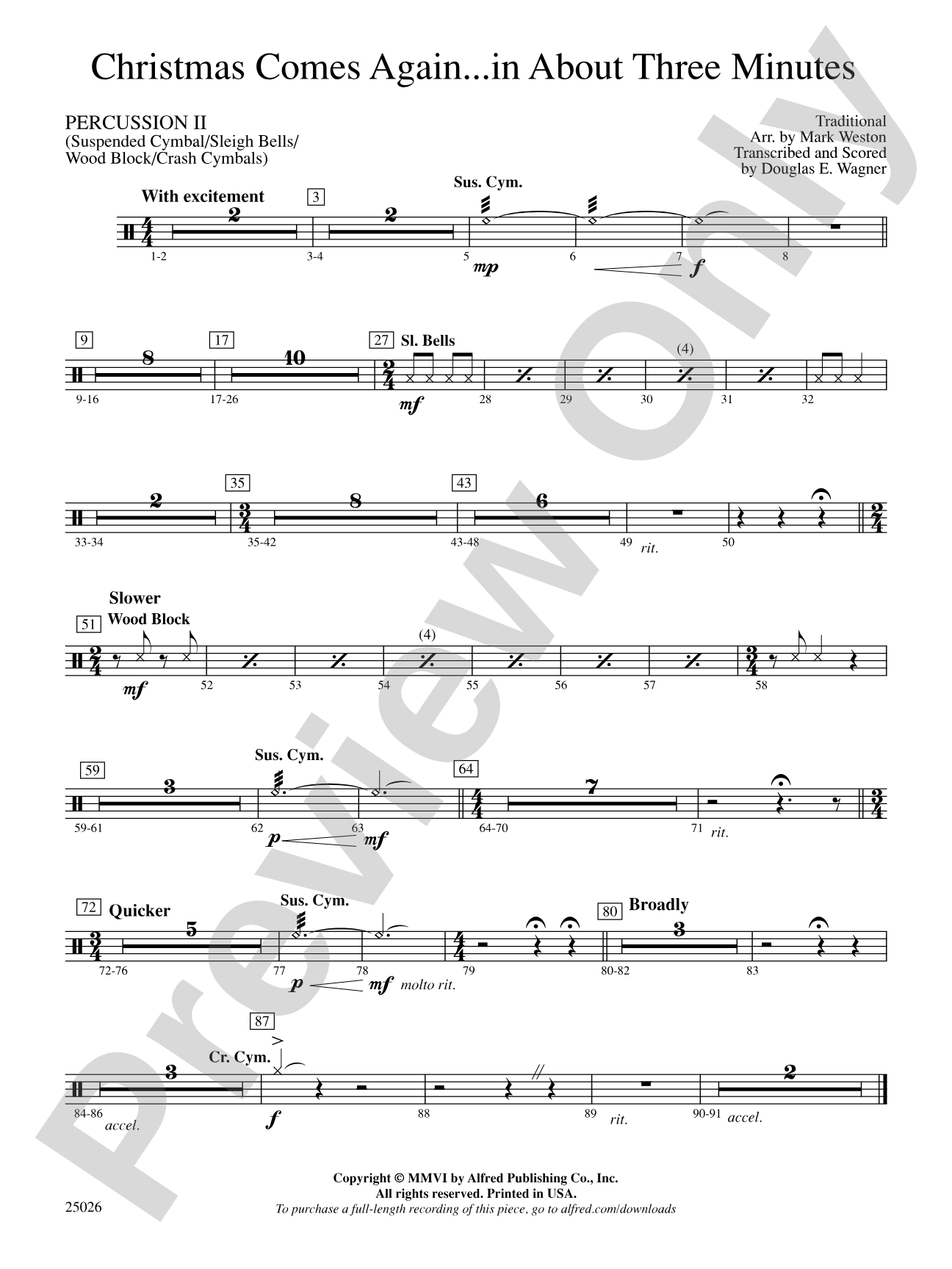 Christmas Comes Again... in About Three Minutes: 2nd Percussion