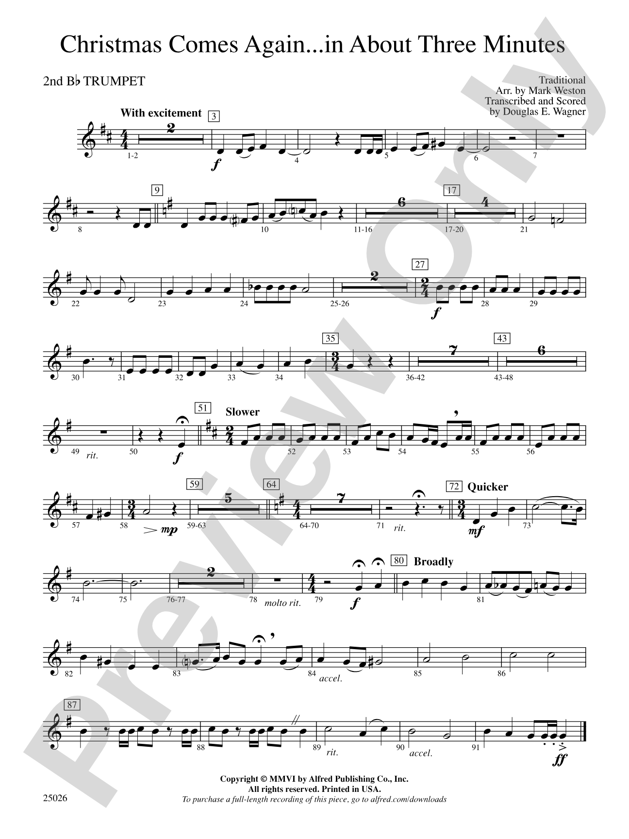 Christmas Comes Again... in About Three Minutes: 2nd B-flat Trumpet