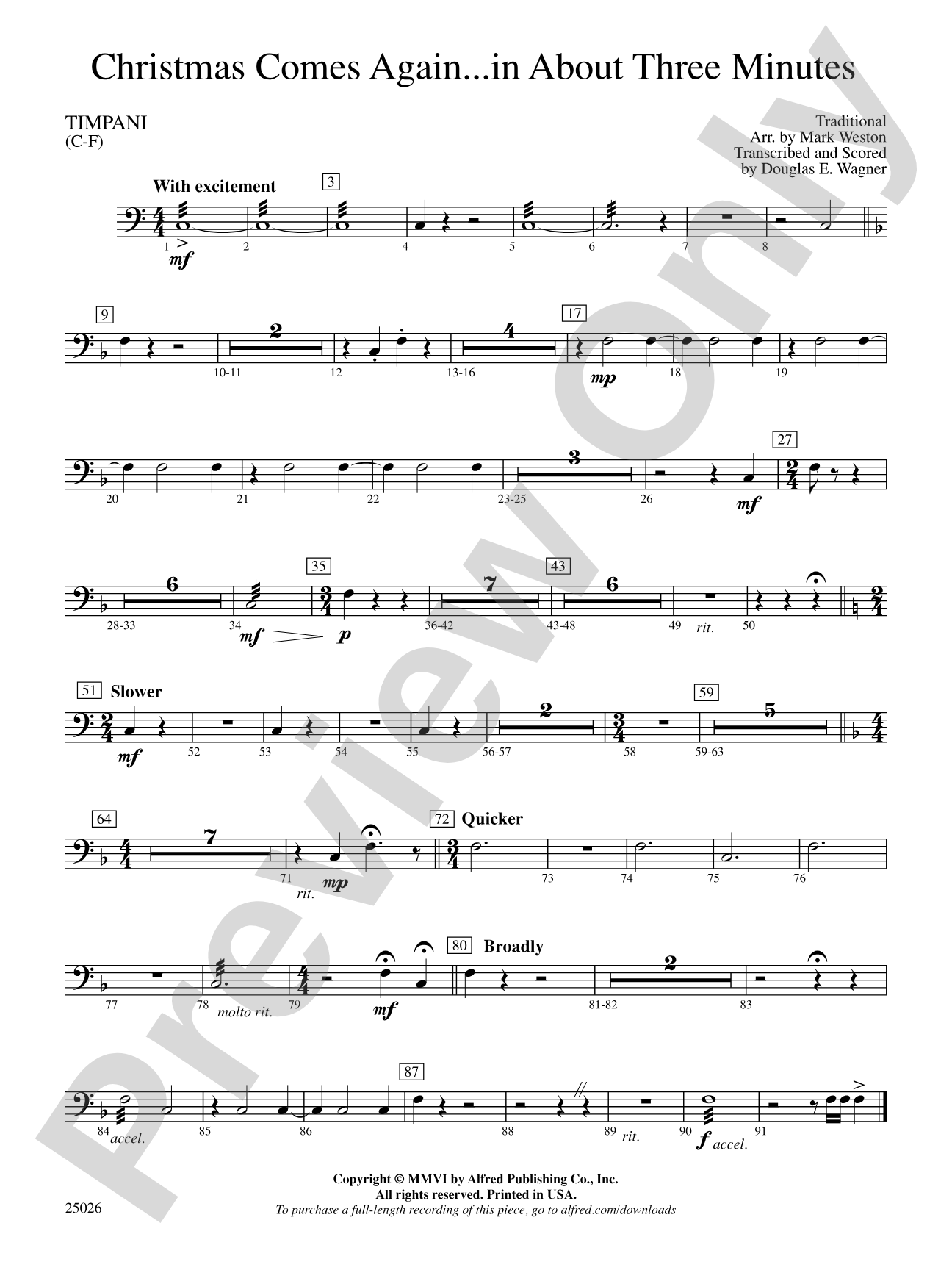 Christmas Comes Again... in About Three Minutes: Timpani