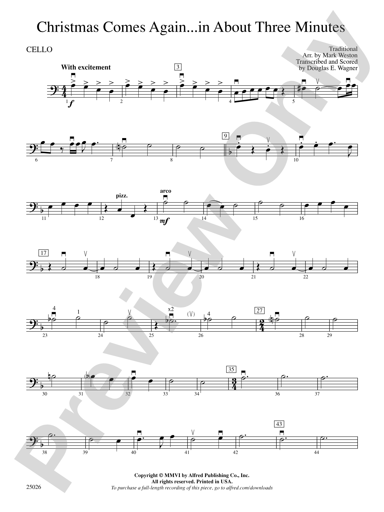 Christmas Comes Again... in About Three Minutes: Cello