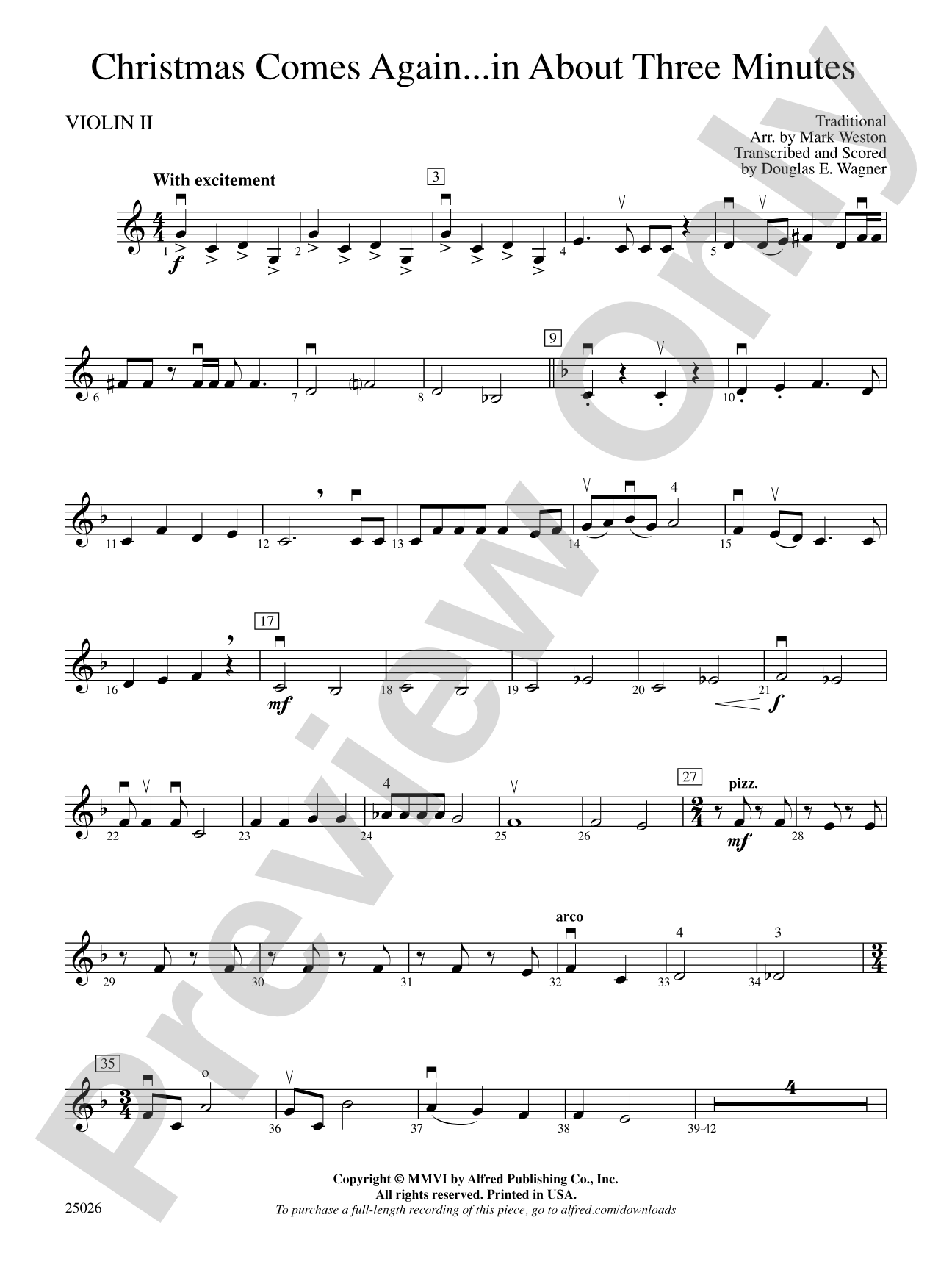 Christmas Comes Again... in About Three Minutes: 2nd Violin