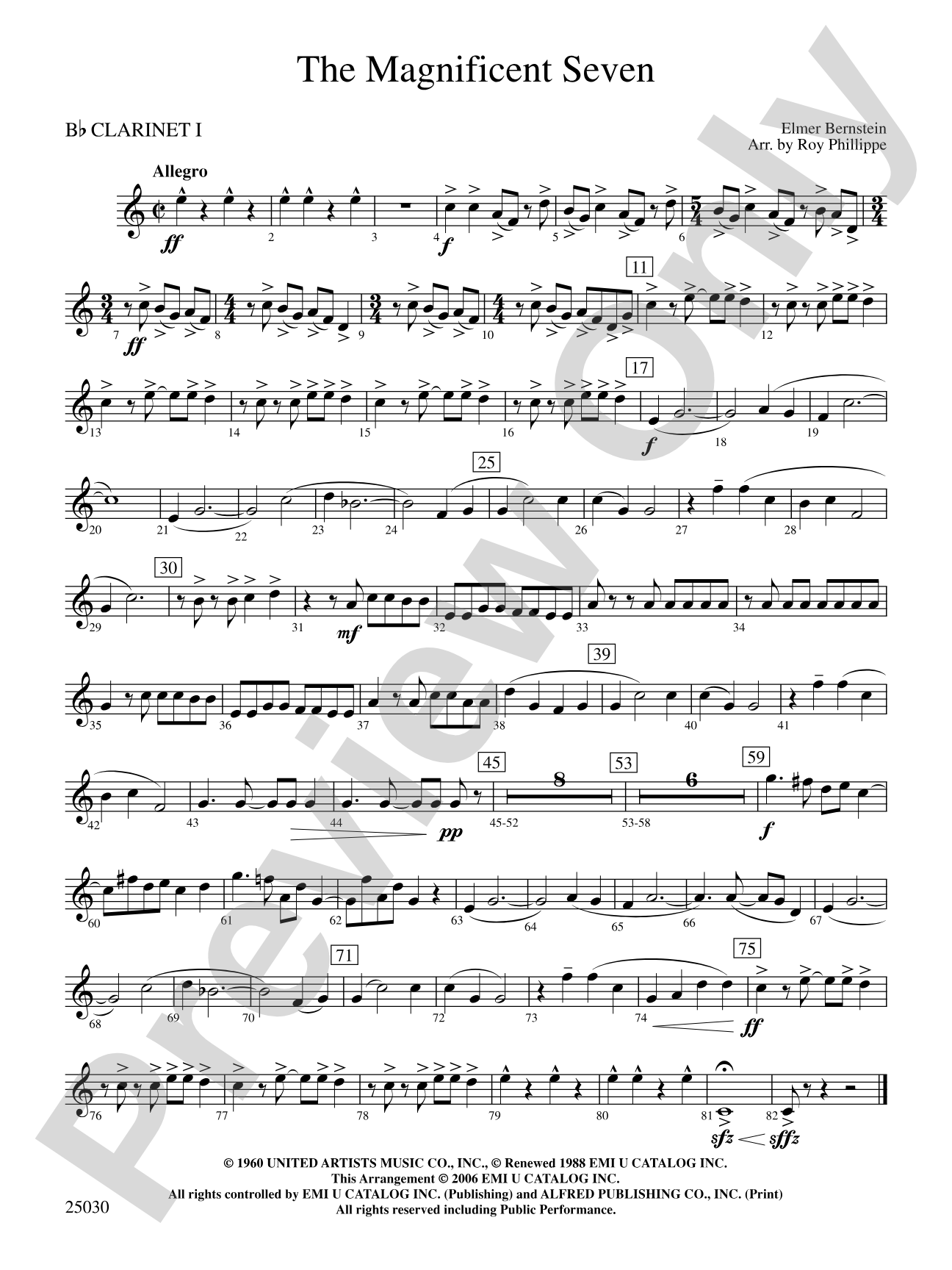 The Magnificent Seven: 1st B-flat Clarinet