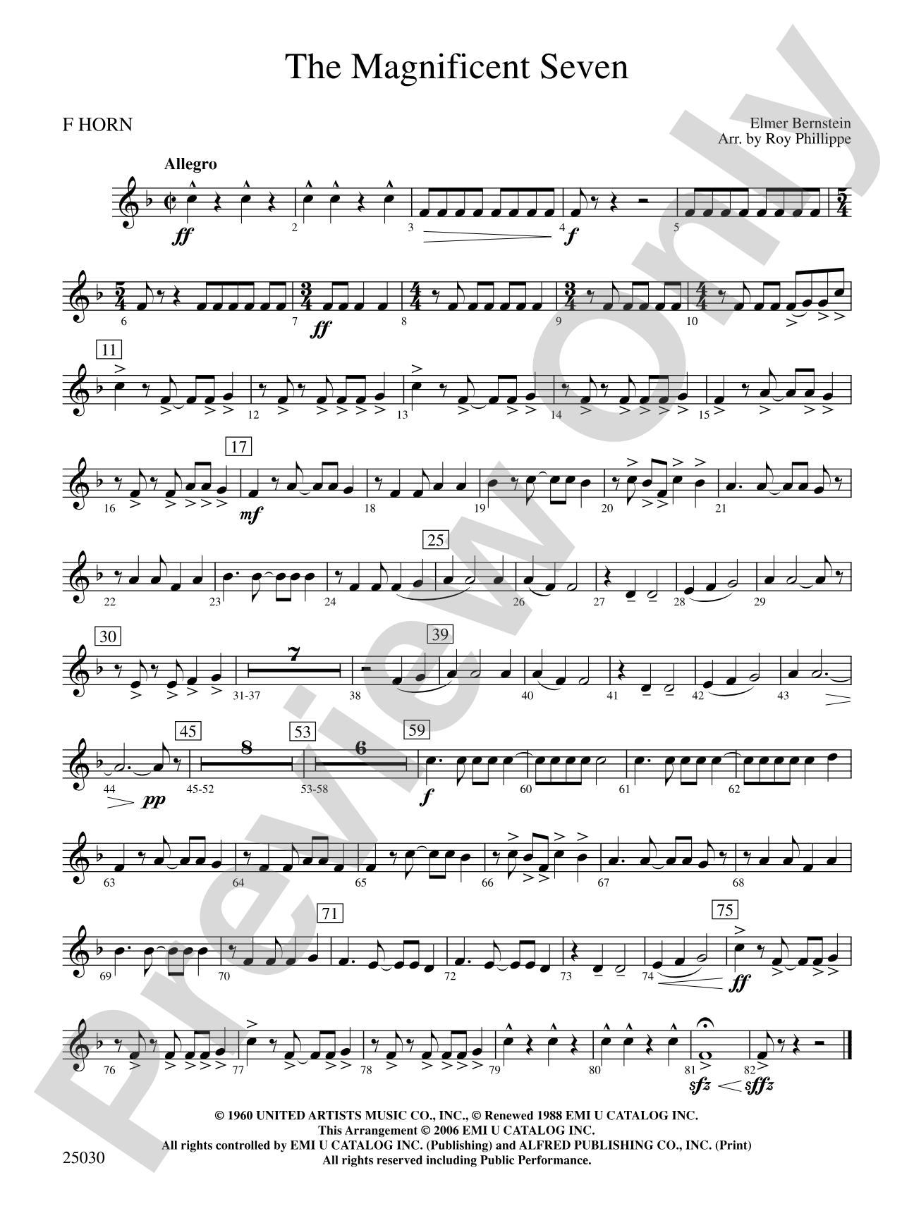The Magnificent Seven: 1st F Horn