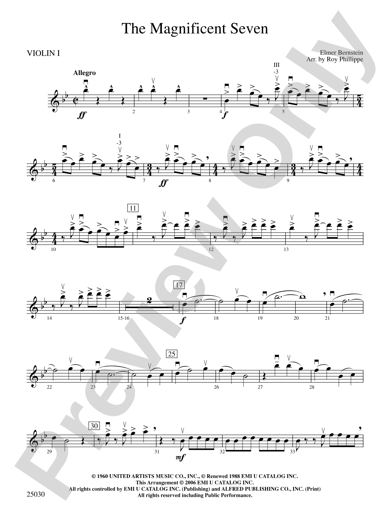 The Magnificent Seven: 1st Violin