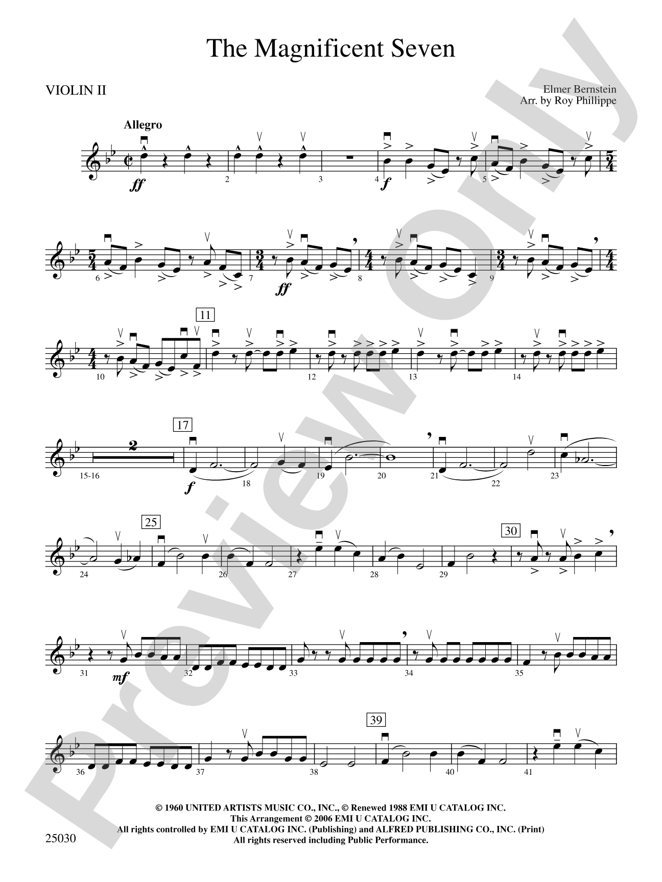 The Magnificent Seven: 2nd Violin