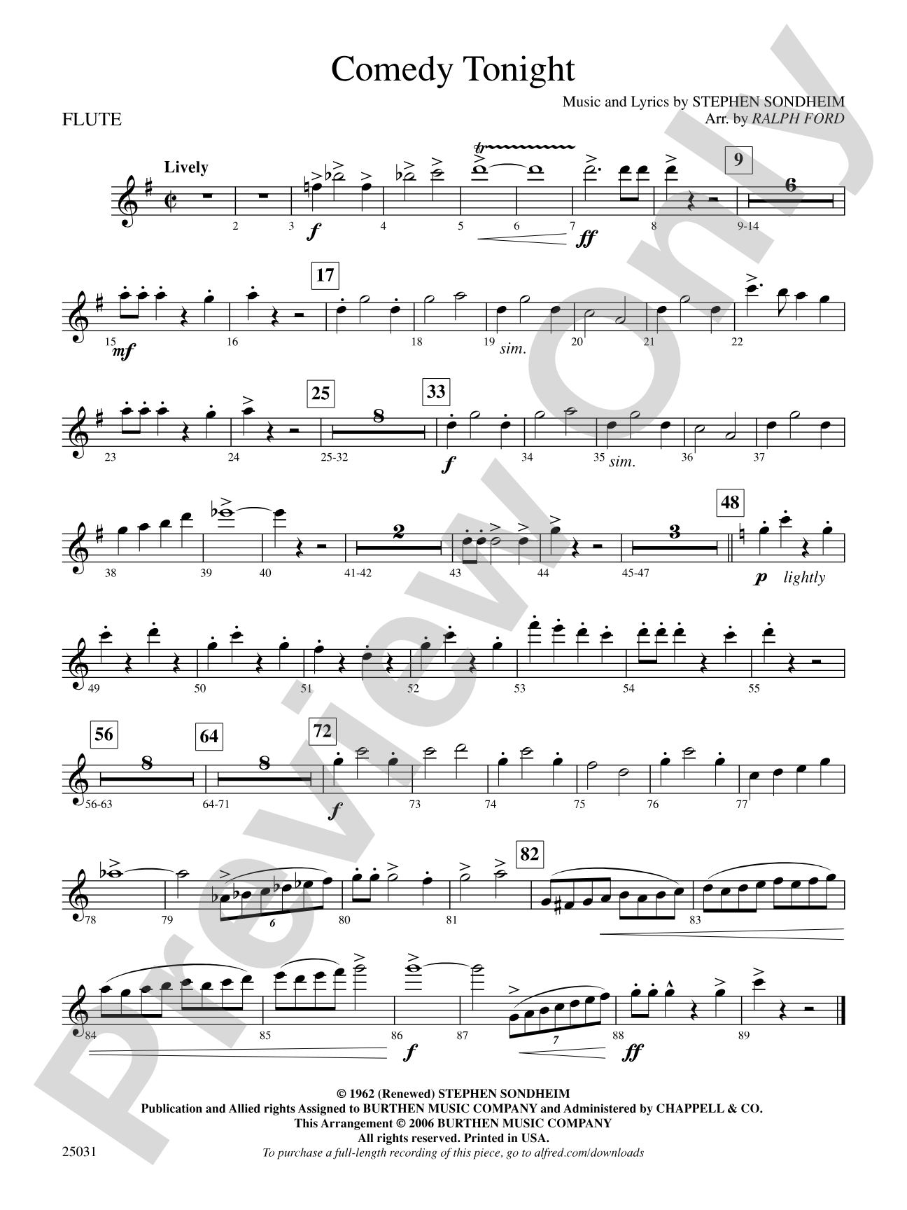 Comedy Tonight: Flute