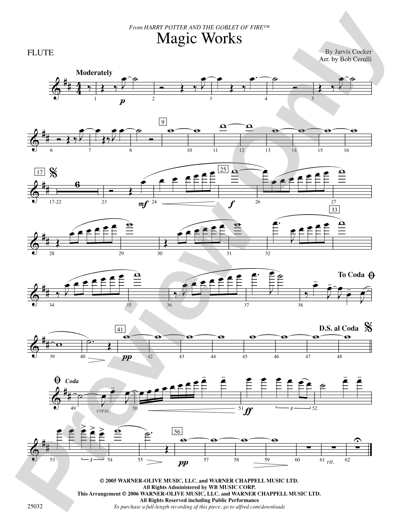Magic Works (from Harry Potter and the Goblet of Fire™): Flute