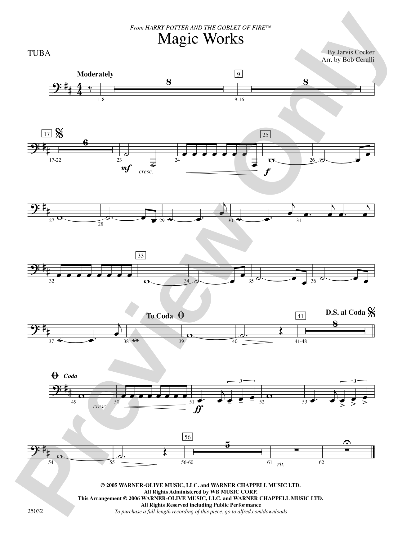 Magic Works (from Harry Potter and the Goblet of Fire™): Tuba