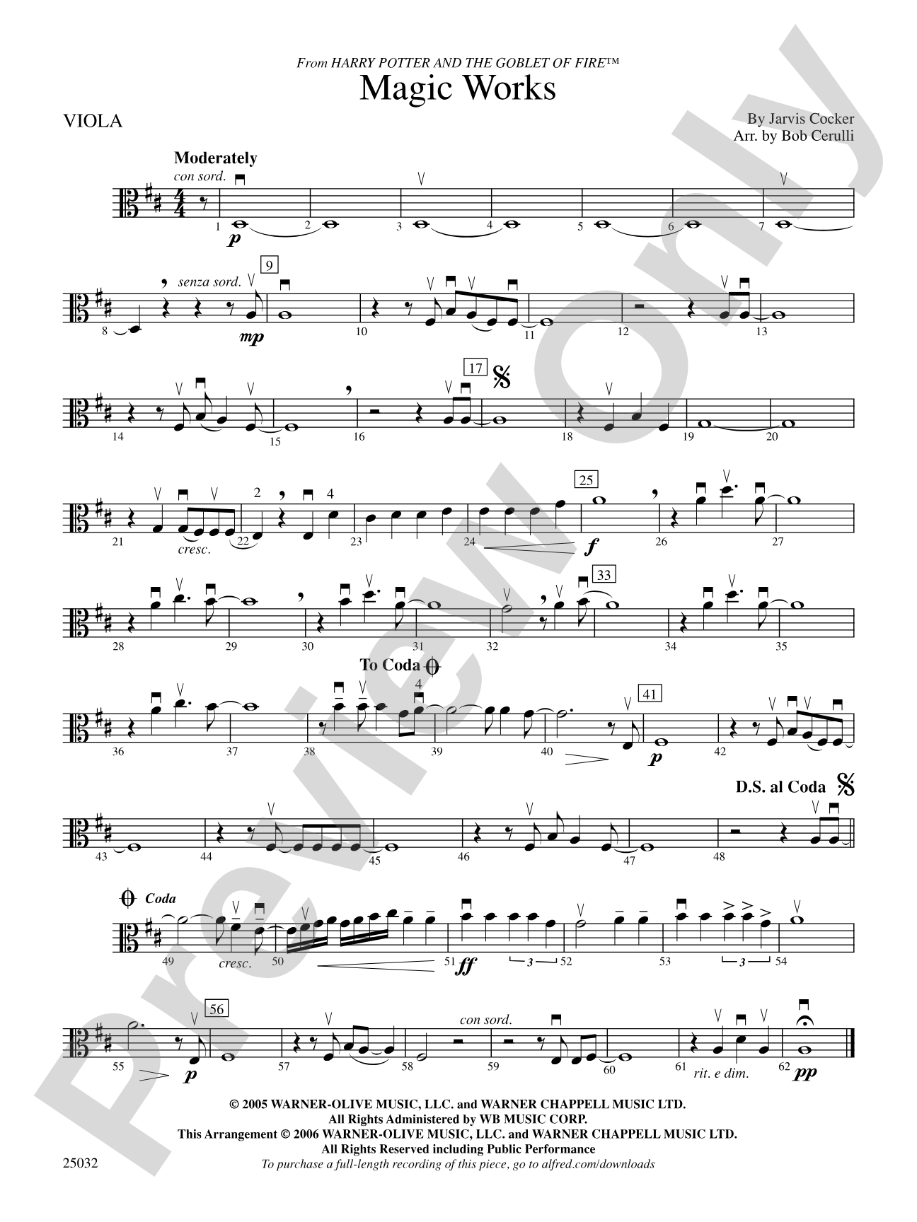 Magic Works (from Harry Potter and the Goblet of Fire™): Viola