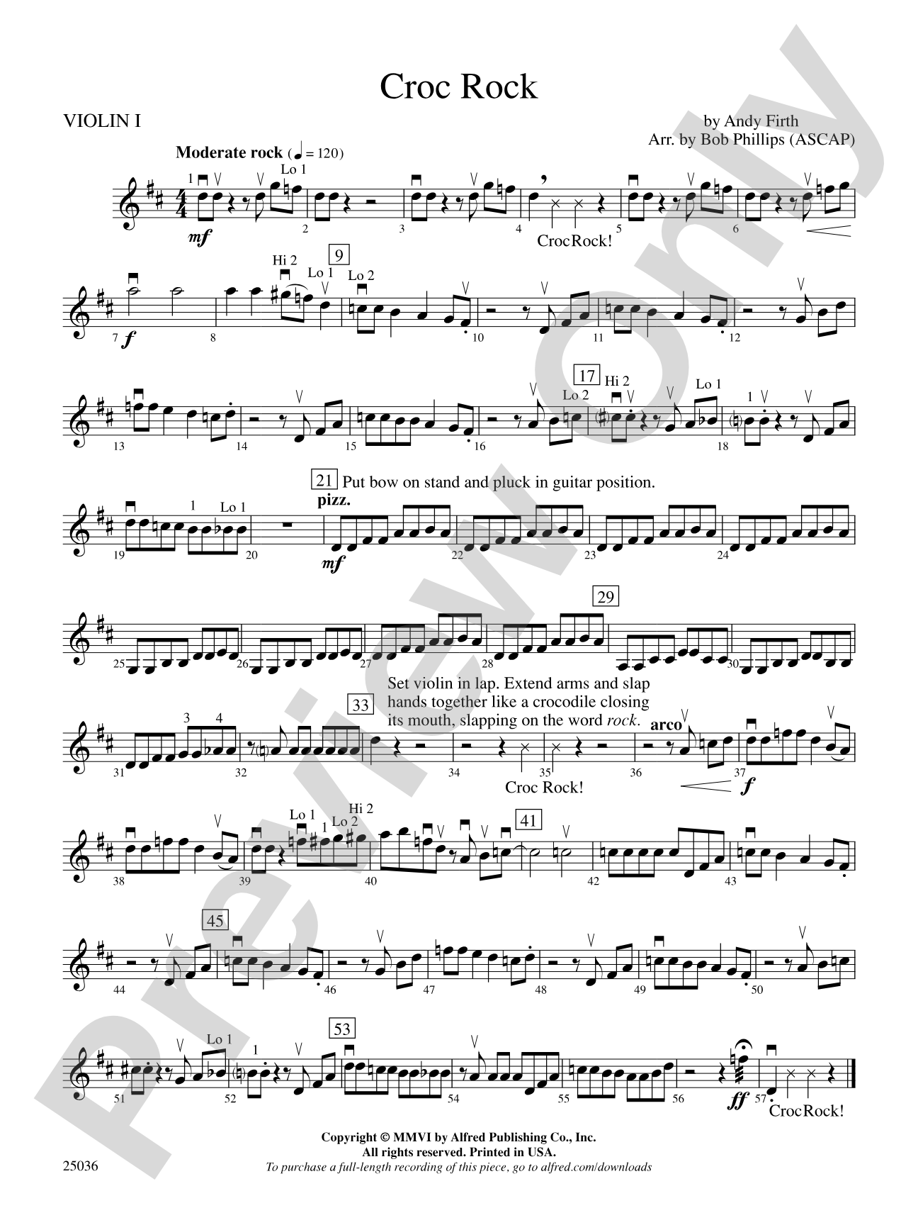 Croc Rock: 1st Violin