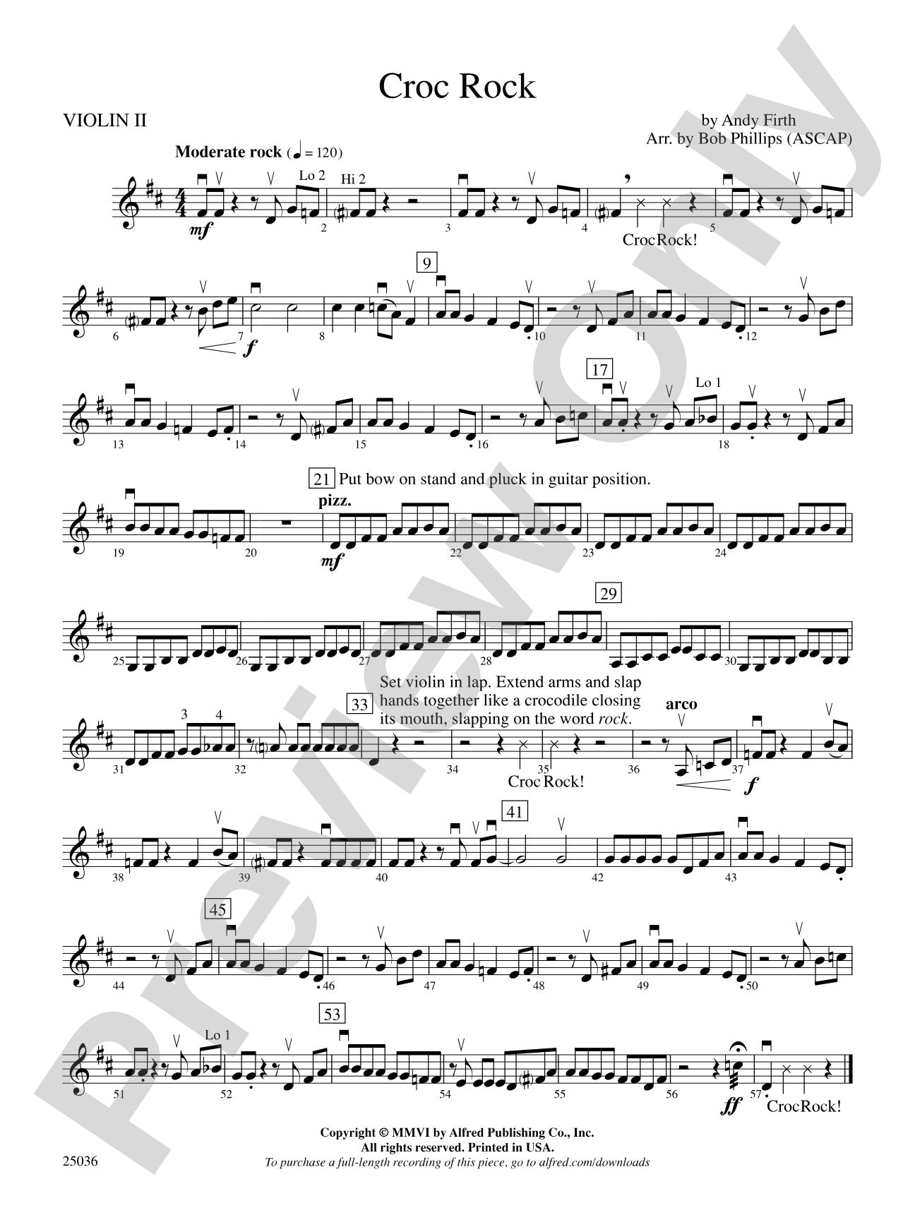 Croc Rock: 2nd Violin